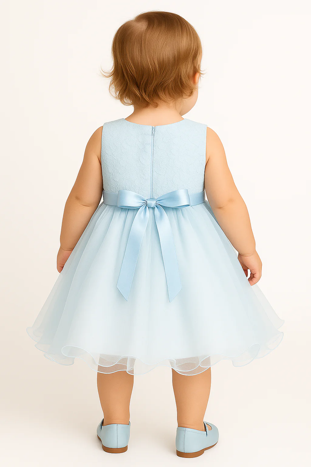 Baby & Girls Sequin Tulle Dress - RILEY - Baby Blue - Image 2