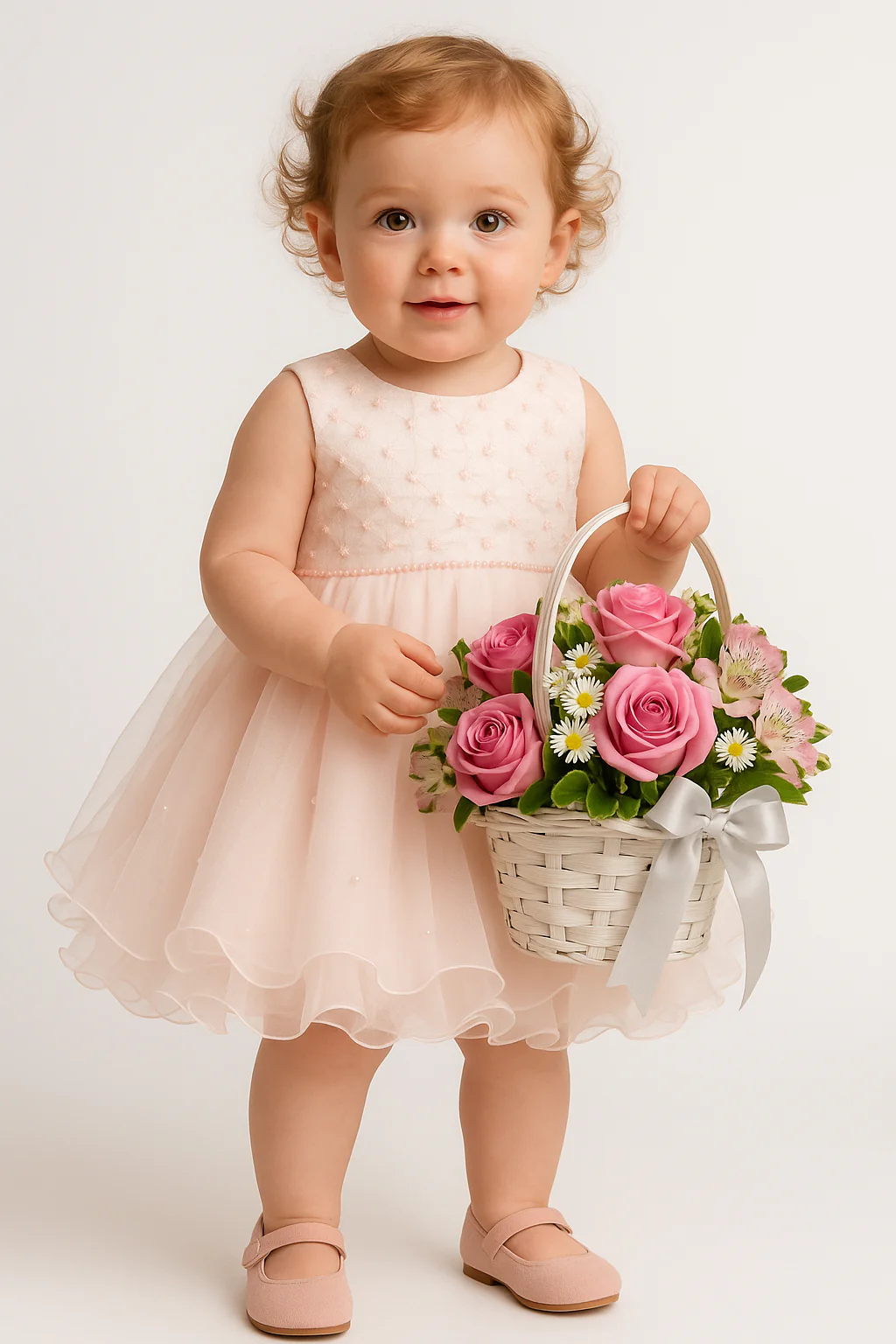 Baby & Girls Sequin Tulle Dress - RILEY - Blush Pink