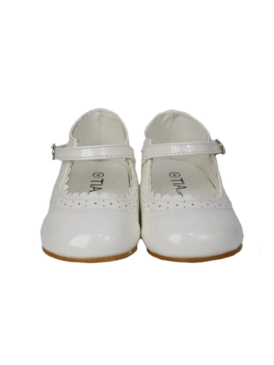 Girls Patent Mary Jane Shoes - Ivory - Image 2