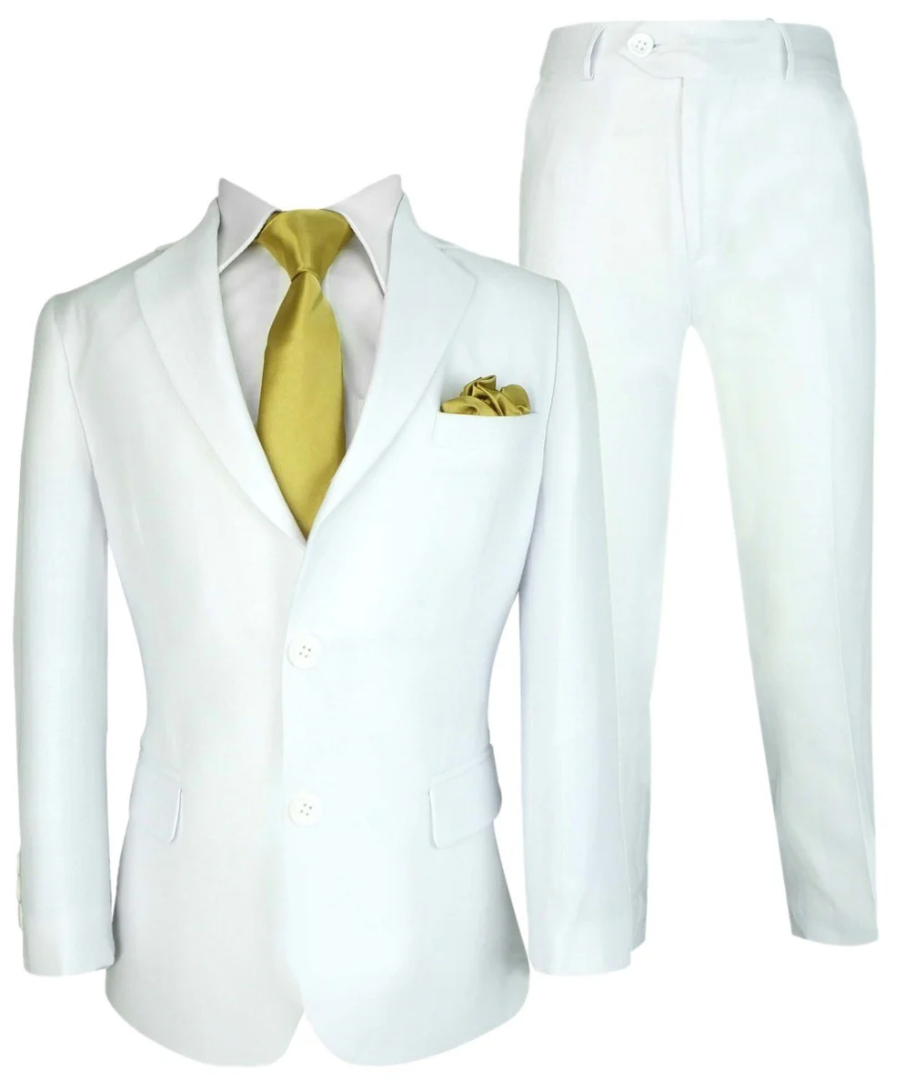 Boys Linen White Communion Suit - RIO - White - Image 3