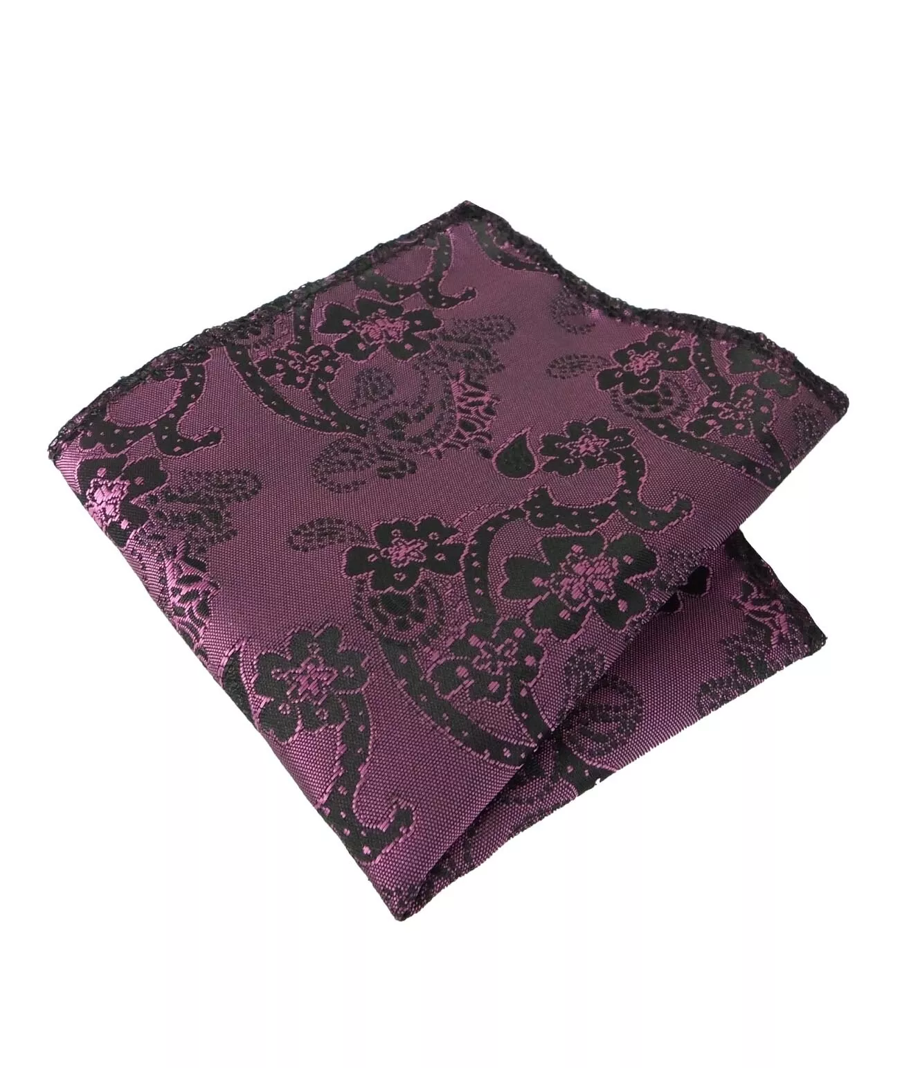 Boys & Men's Paisley Swirls Formal Tie & Hanky Set - Purple - Violet - Image 4