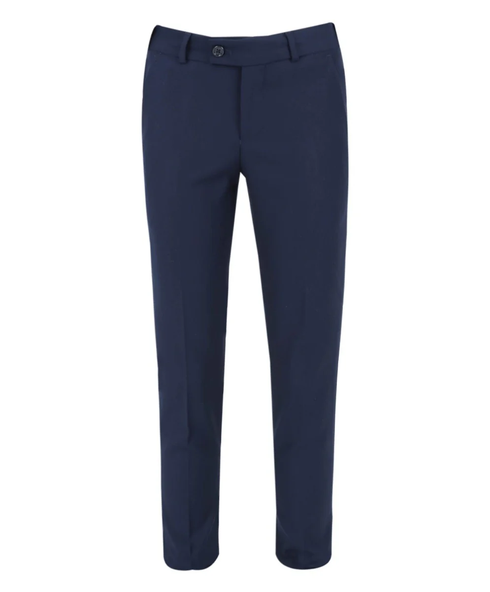 Boys Tweed Tuxedo Slim Fit Suit - ROBBIE - Dark Navy Blue - Image 7