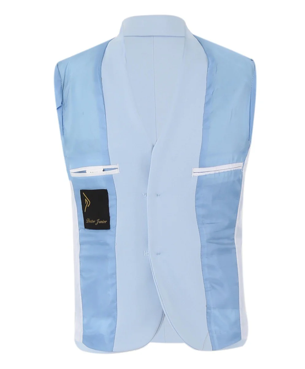 Boys Slim Fit Formal Blazer - KANE - Baby Blue - Image 6
