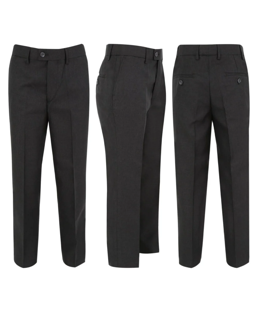 Boys Tailored Fit Formal Suit - LANDON - Charcoal Grey - Image 7
