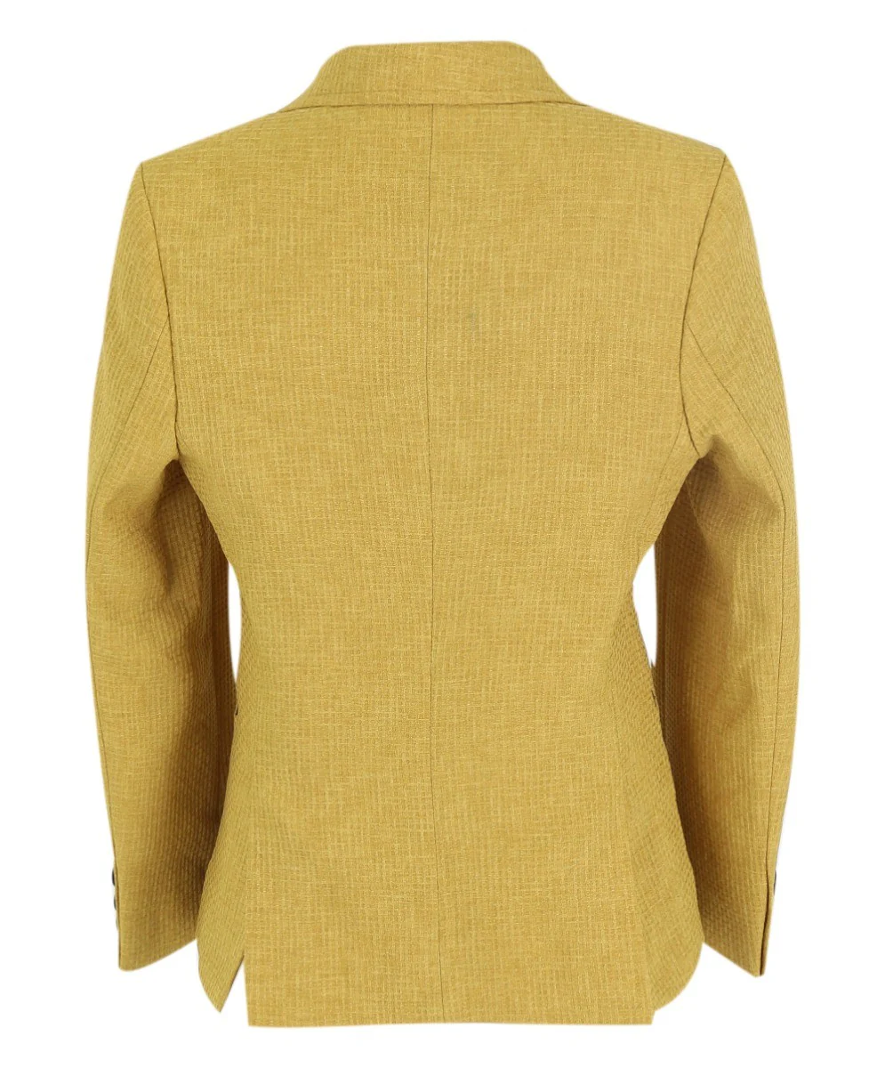 Boys Slim Fit Twill Formal Blazer - TERRY - Mustard - Image 6