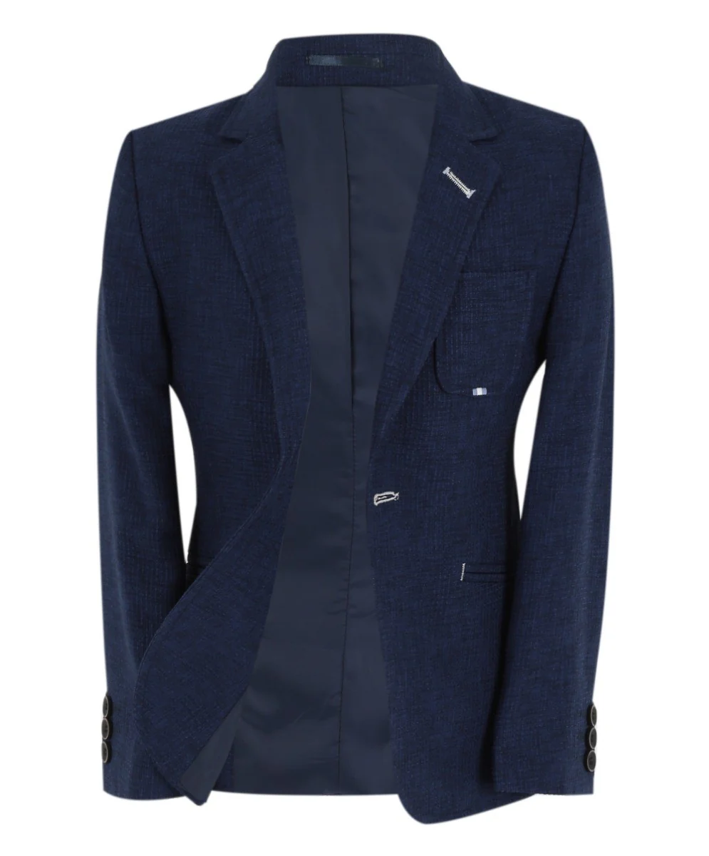 Boys Slim Fit Twill Formal Blazer - TERRY - Royal Blue - Image 7