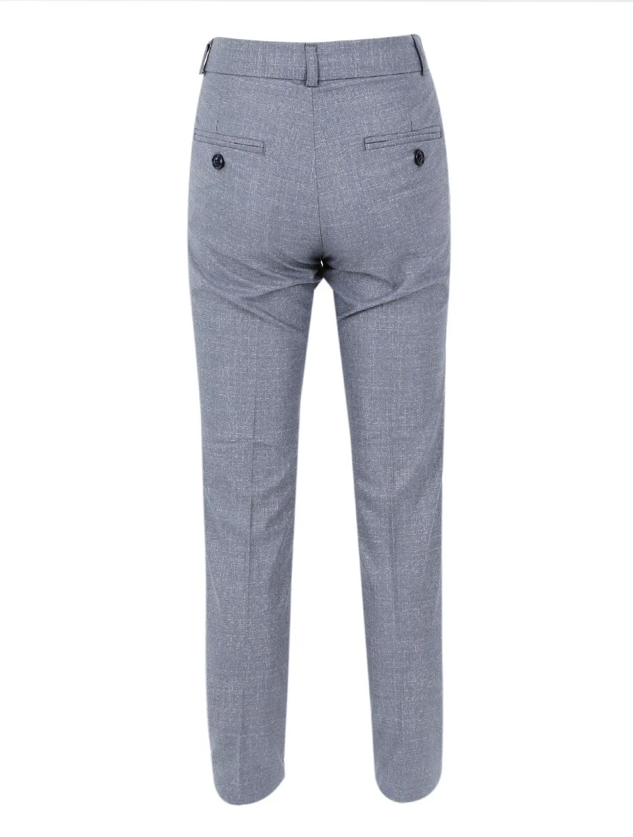 Boys Windowpane Check Slim Fit Suit Set - Light Grey - Image 9