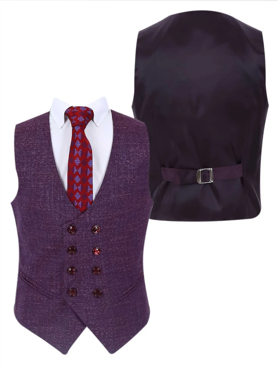 Boys Windowpane Check Slim Fit Suit Set - Navy Blue - Image 6