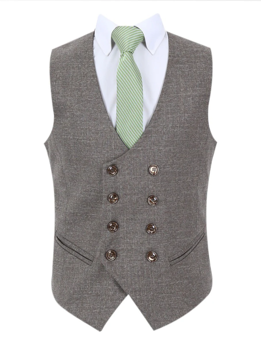 Boys Windowpane Check Slim Fit Suit Set - Petrol Blue - Image 4