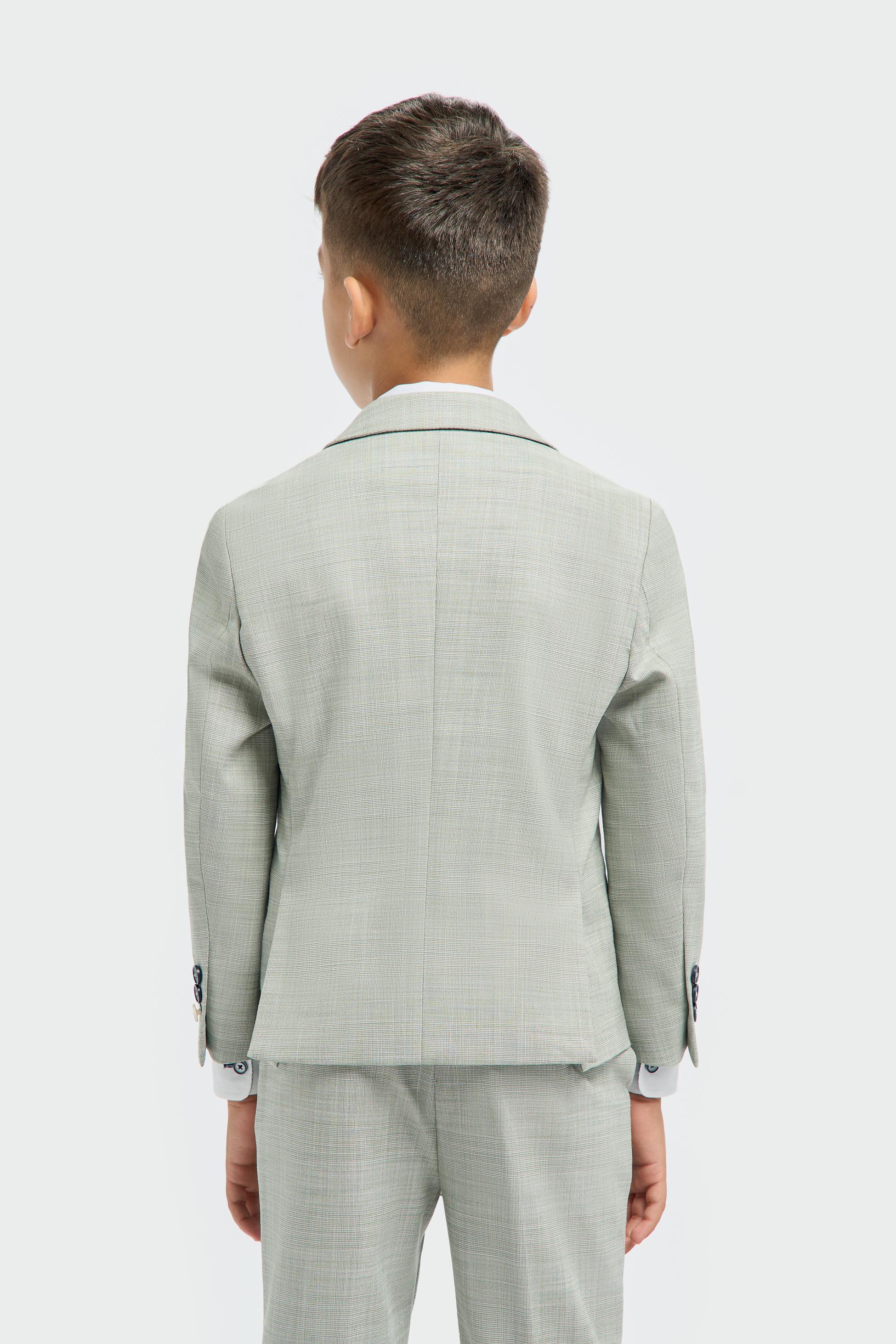 Boys’ 3-Piece Textured Suit - Camden - Sage Green - Image 4