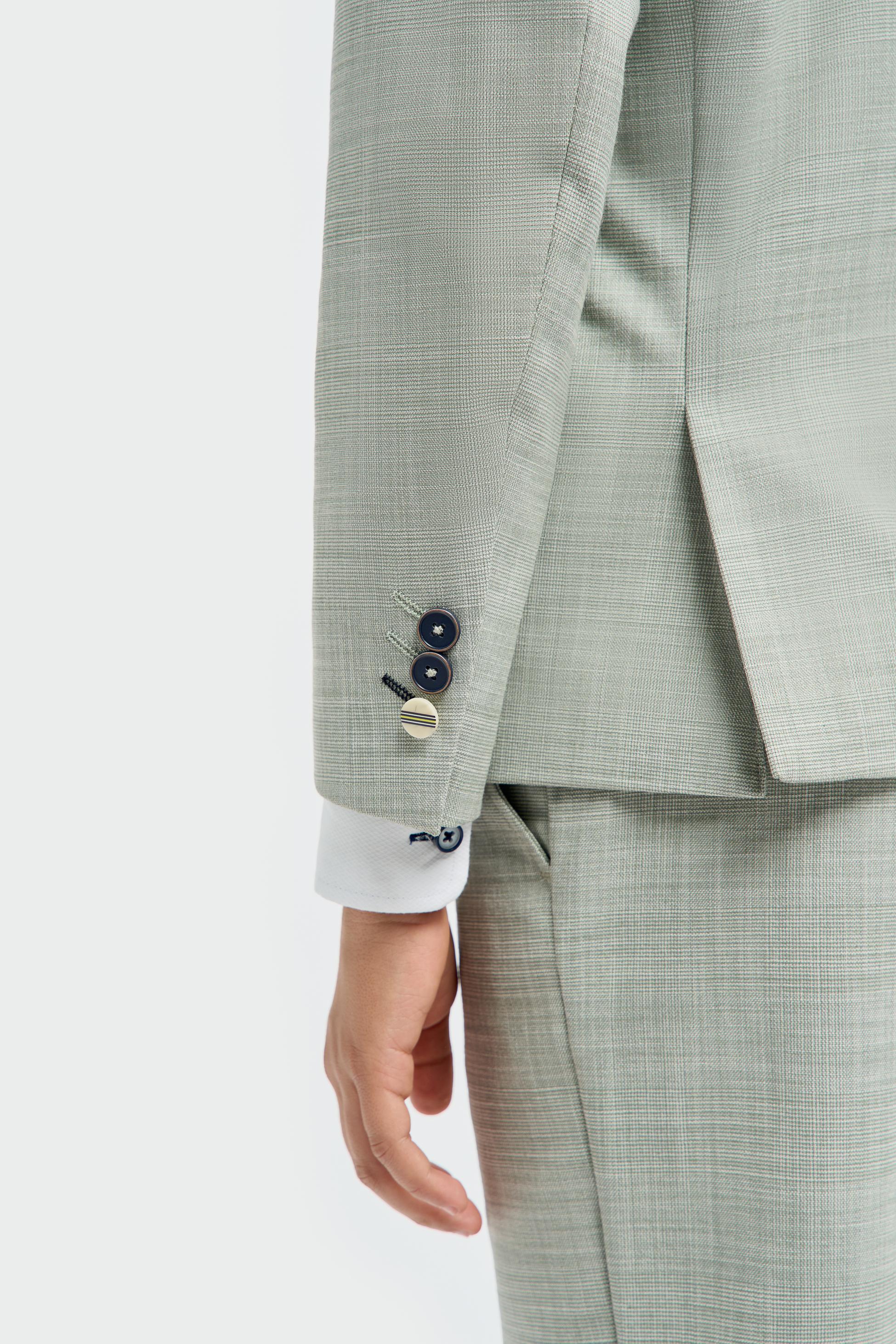 Boys’ 3-Piece Textured Suit - Camden - Sage Green - Image 5