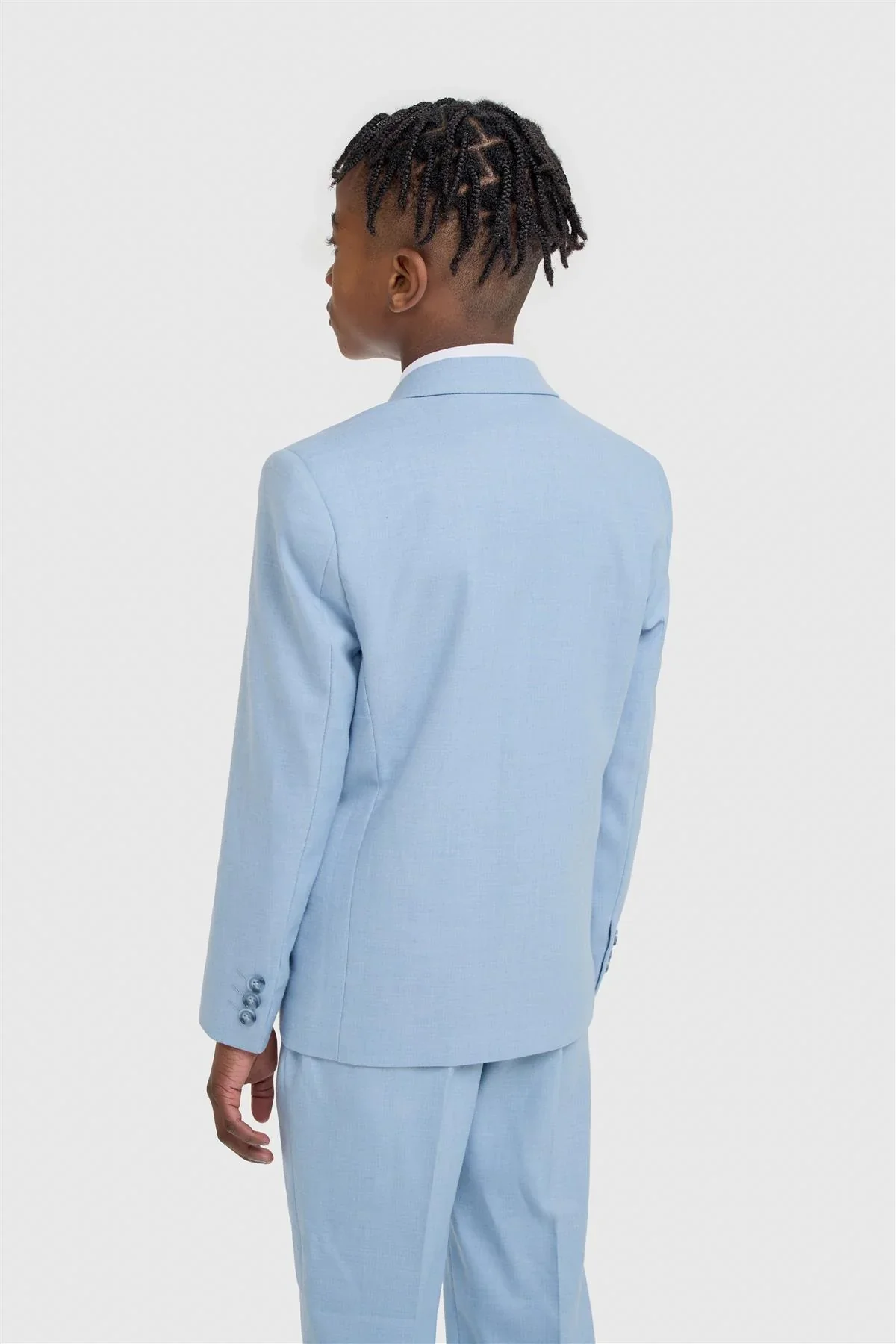 Boys 3-Piece Slim Fit Formal Suit - Malibu - Sky Blue - Image 3