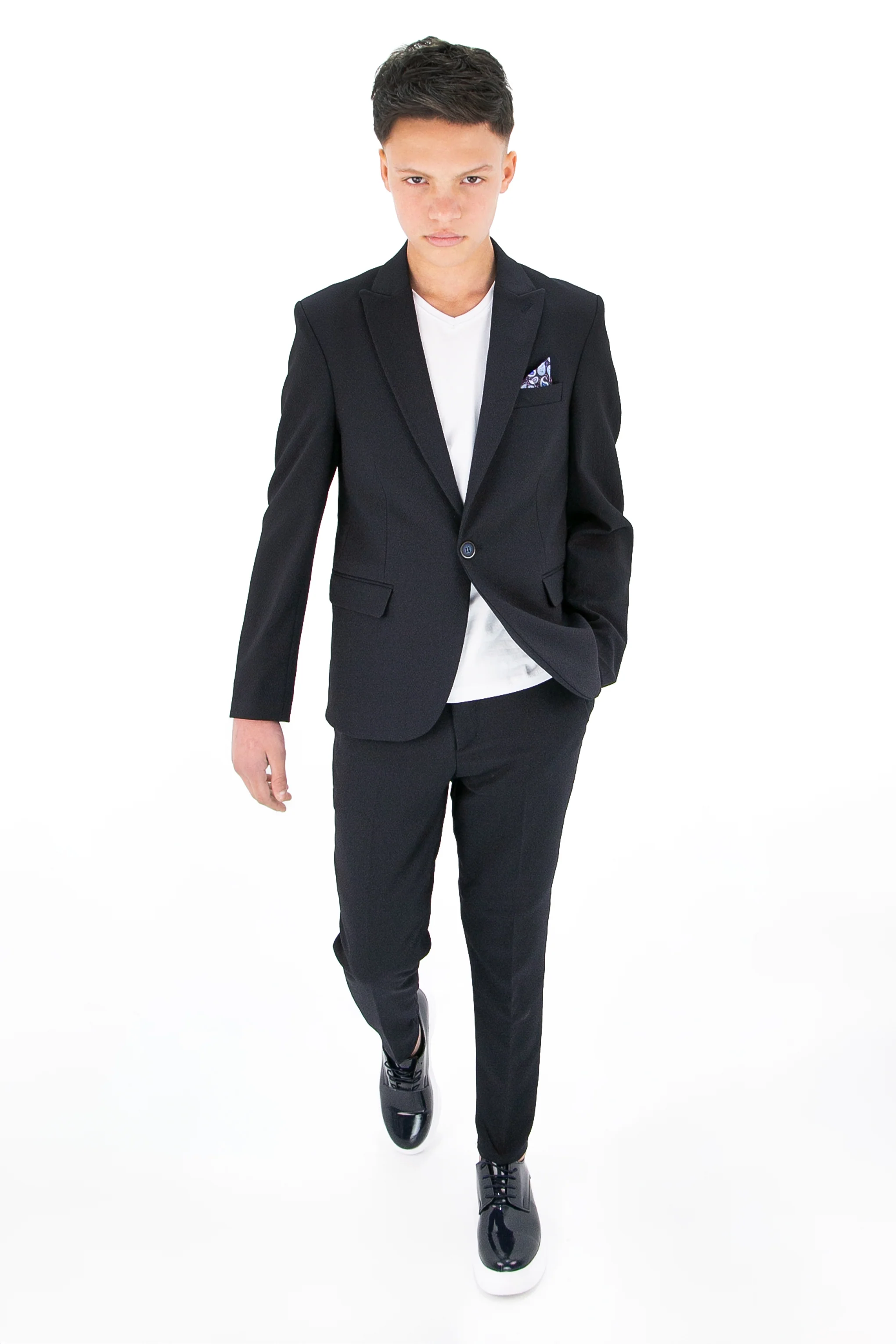 Boys’ 3-Piece Slim Fit Smart Casual Suit - Gofre - Navy - Image 2