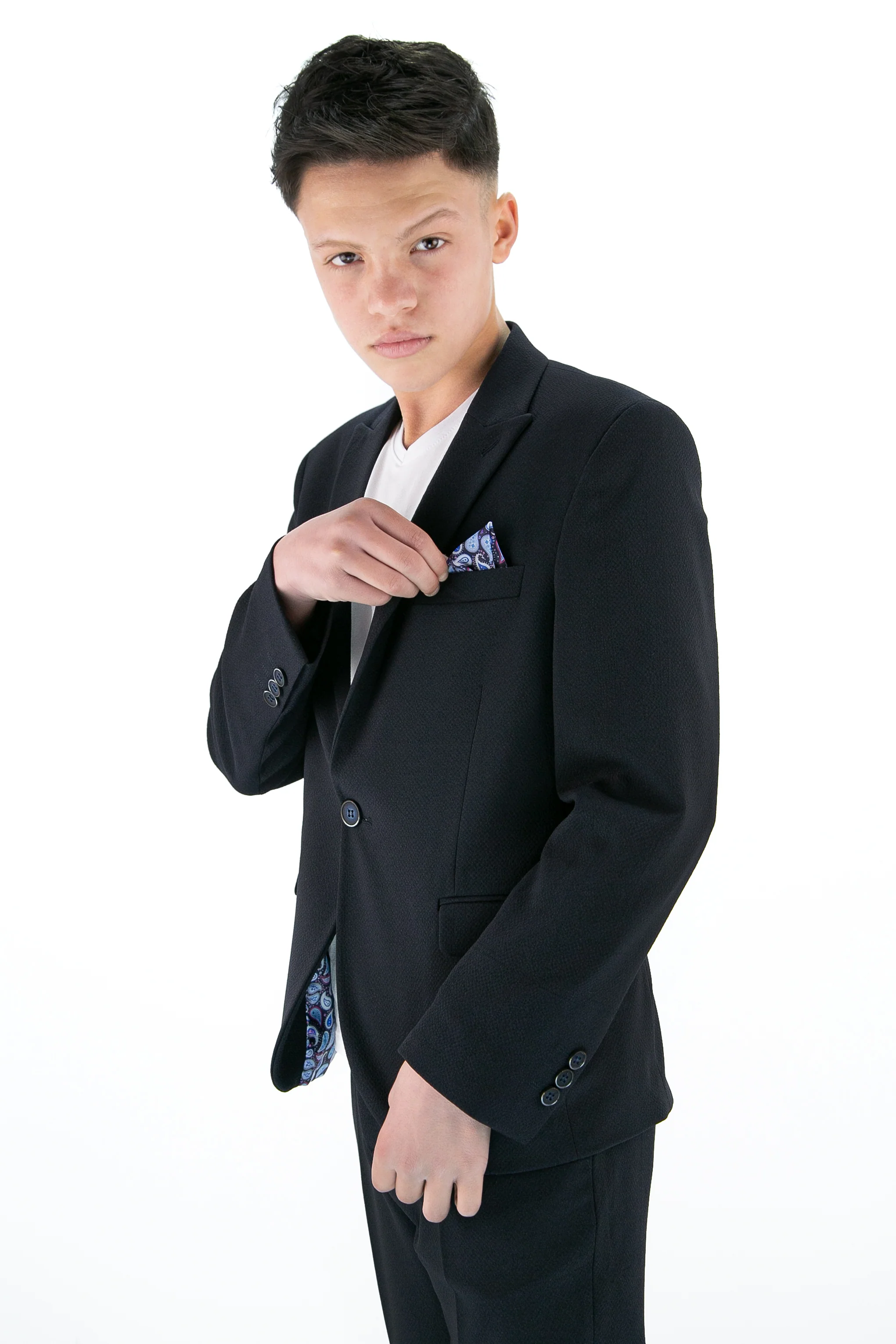 Boys’ 3-Piece Slim Fit Smart Casual Suit - Gofre - Navy - Image 3