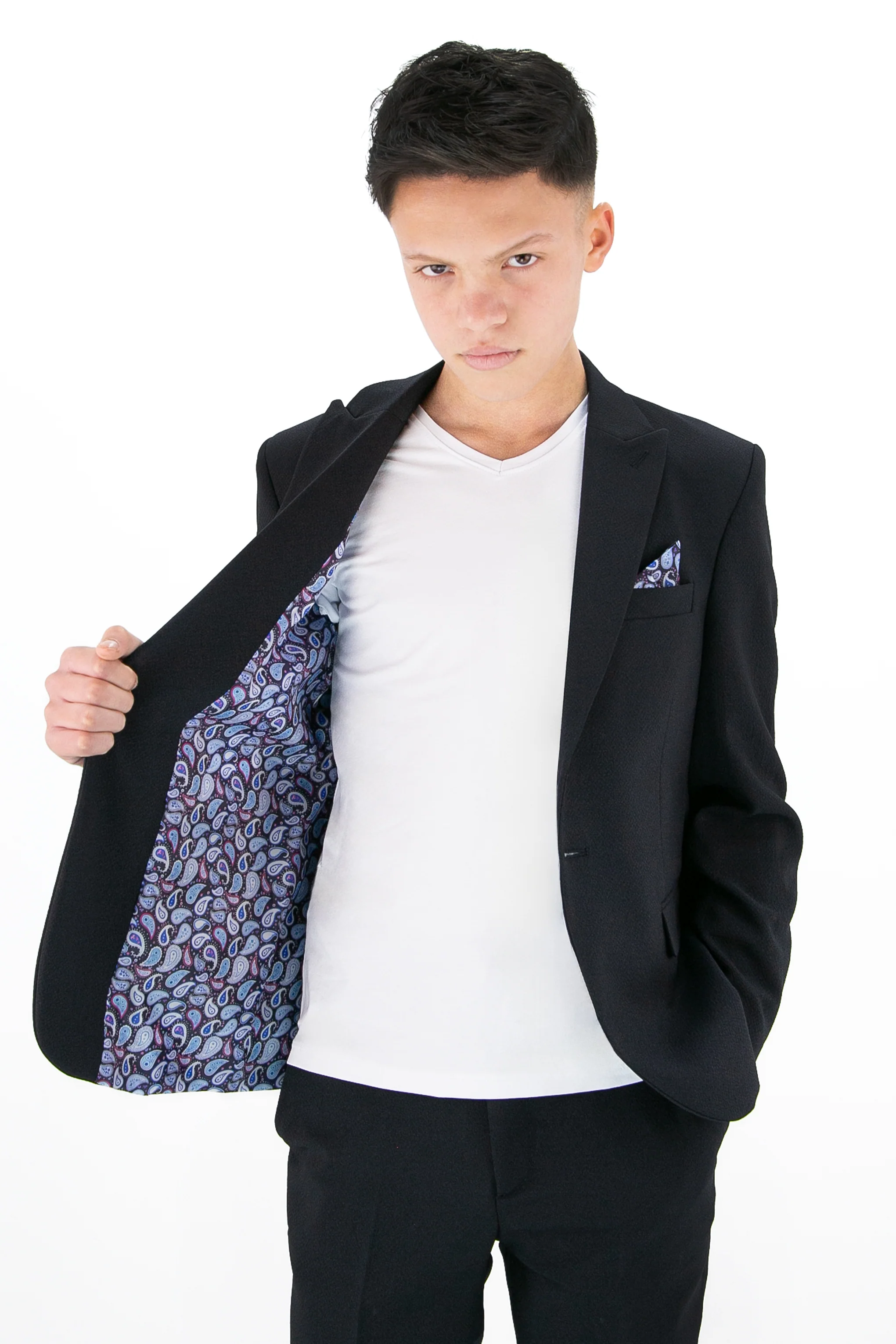 Boys’ 3-Piece Slim Fit Smart Casual Suit - Gofre - Navy - Image 4