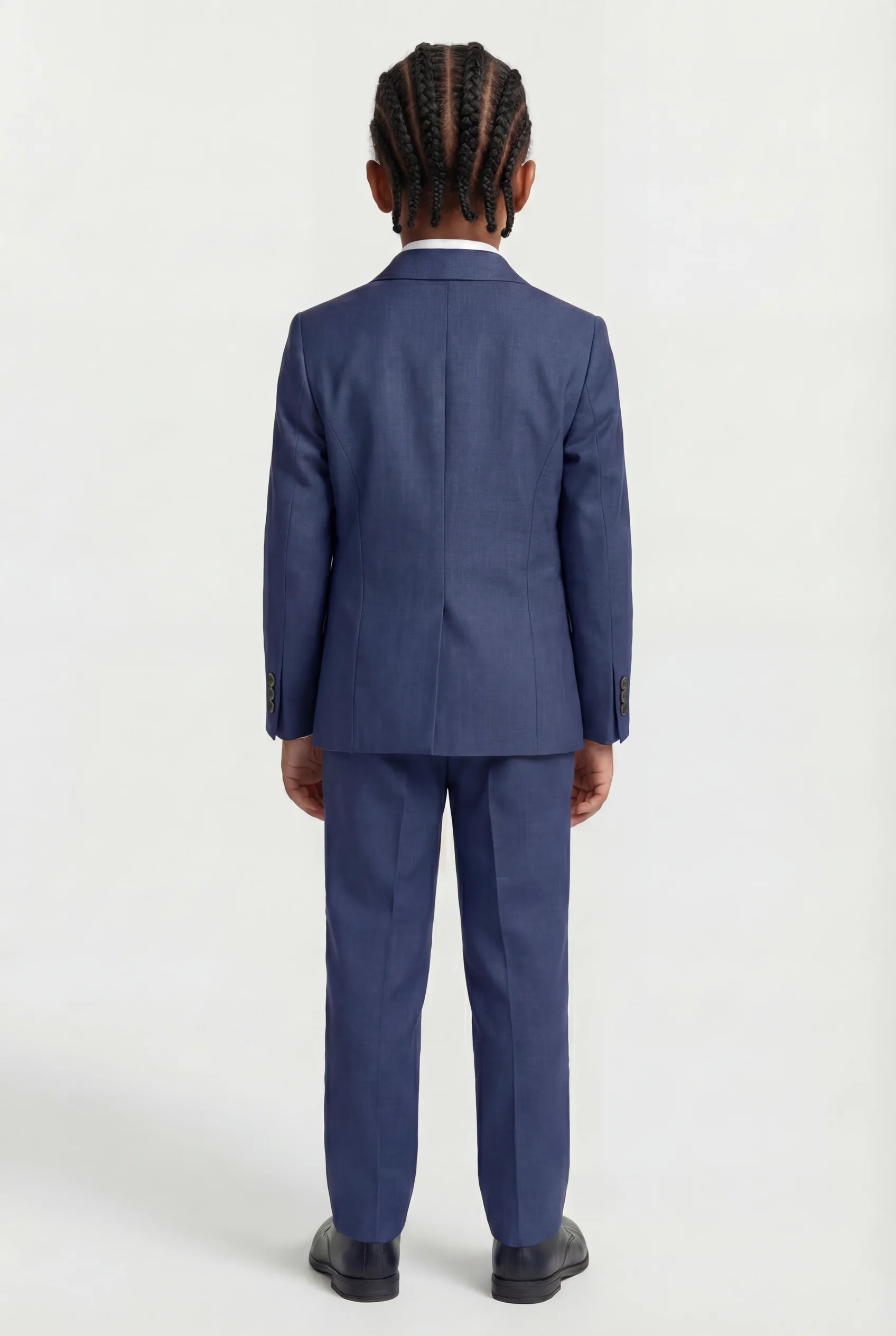 Boys 4-Piece Slim Fit Double Breasted Suit Set - Navy - Image 4