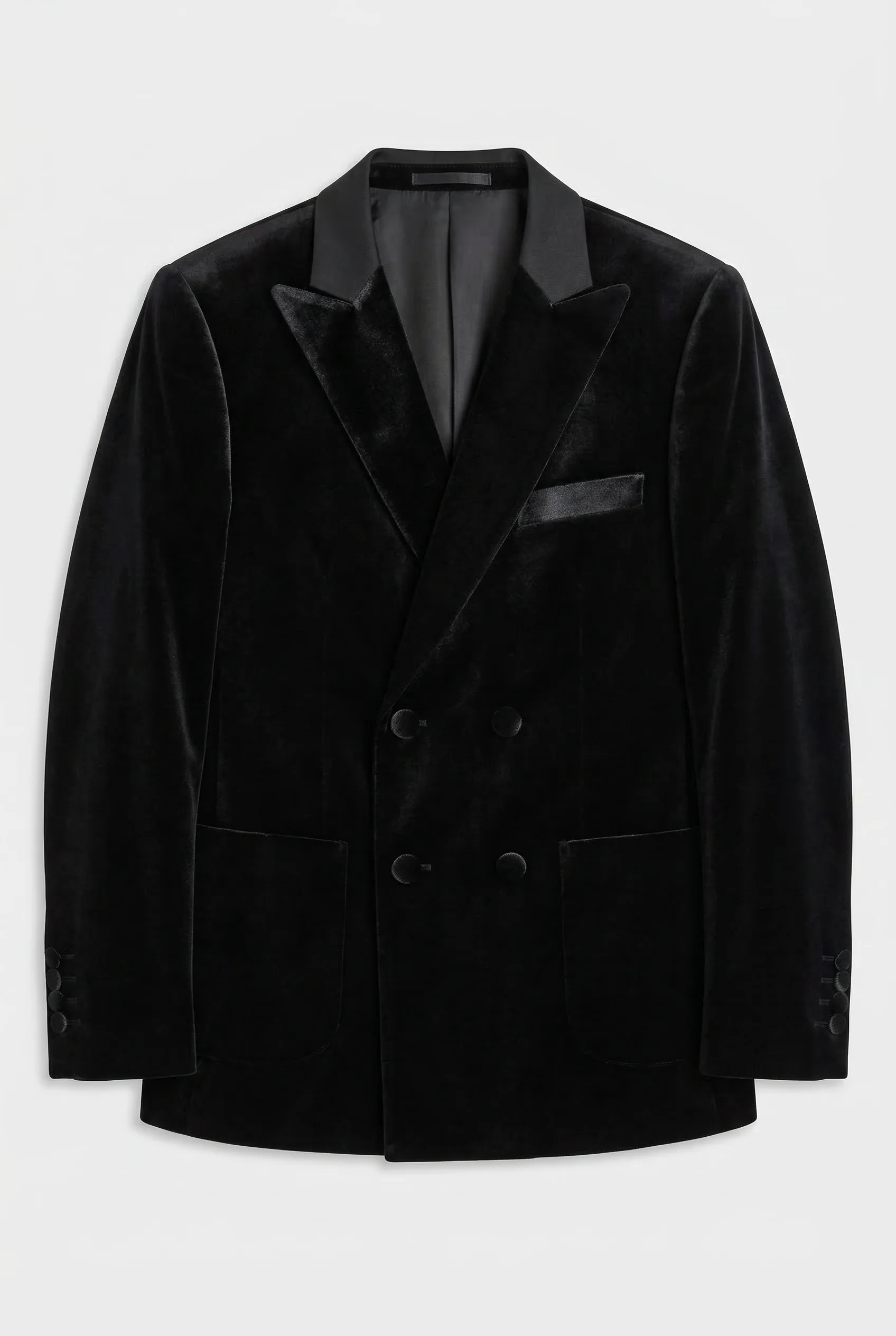 Boys 4-Piece Velvet Double Breasted Tuxedo Suit - Albert Black - Image 9