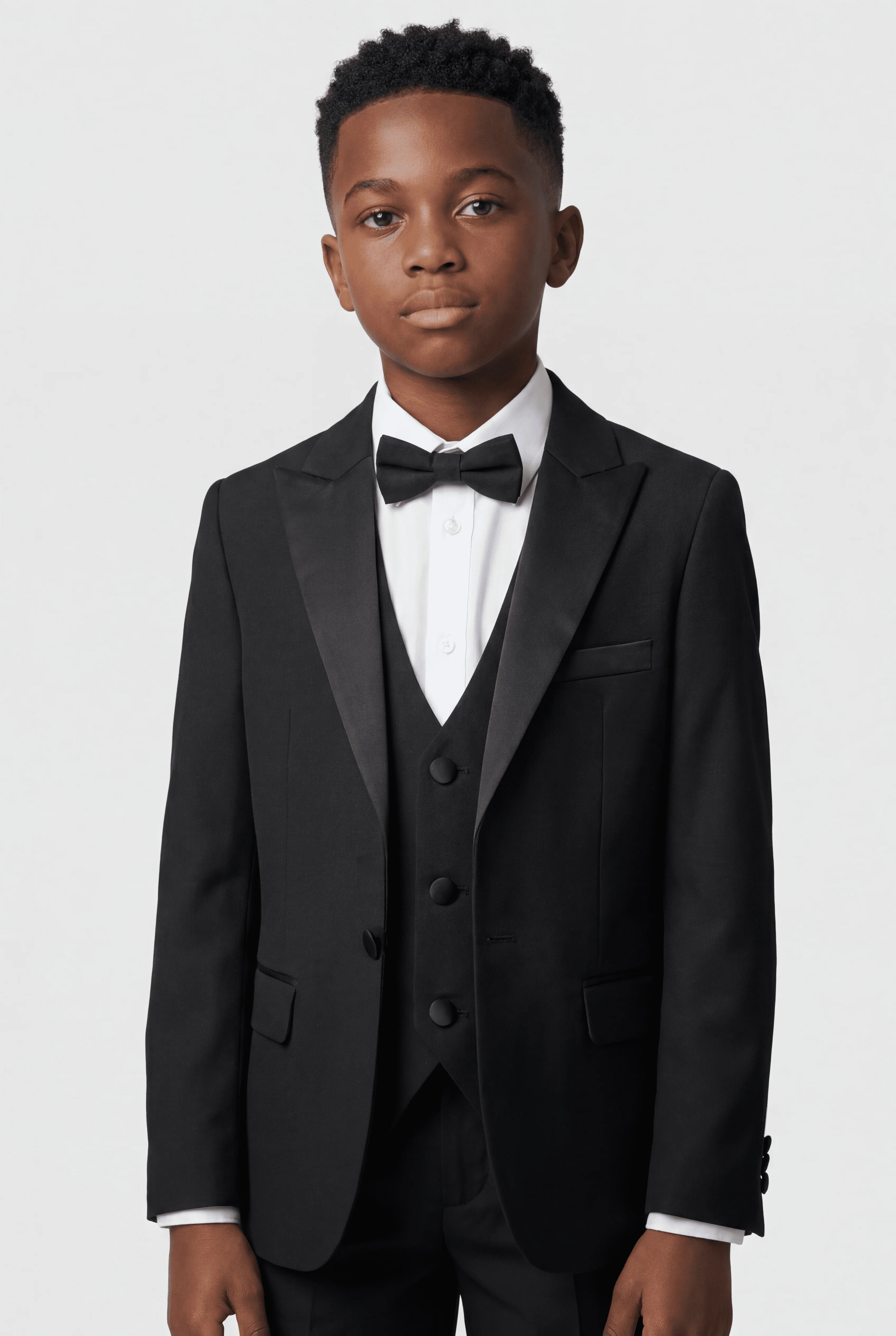 Boys' Black Tuxedo Suit with Cufflink Shirt