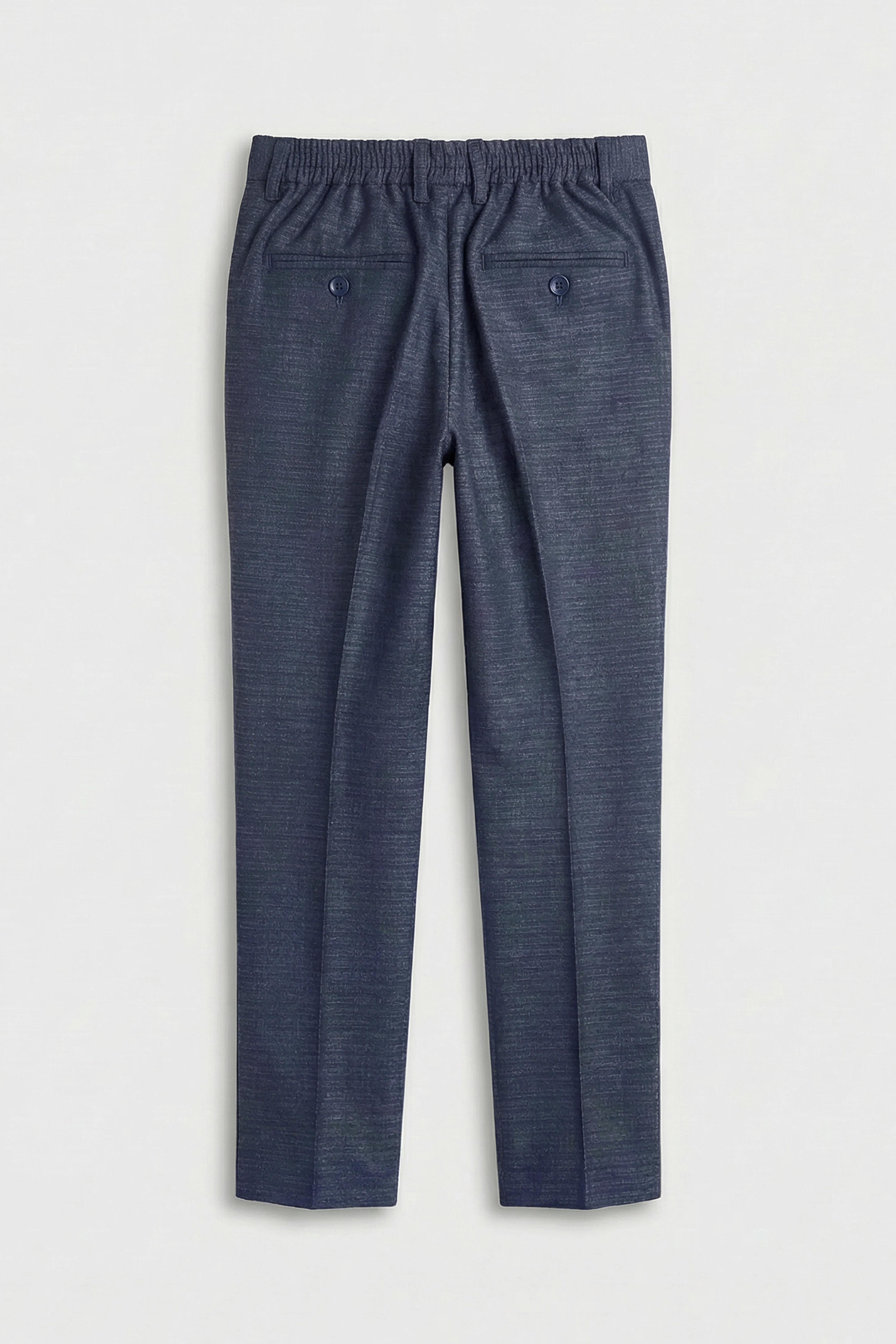 Boys 5-Piece Micro Check Twill Suit - Marcus - Navy Blue - Image 14