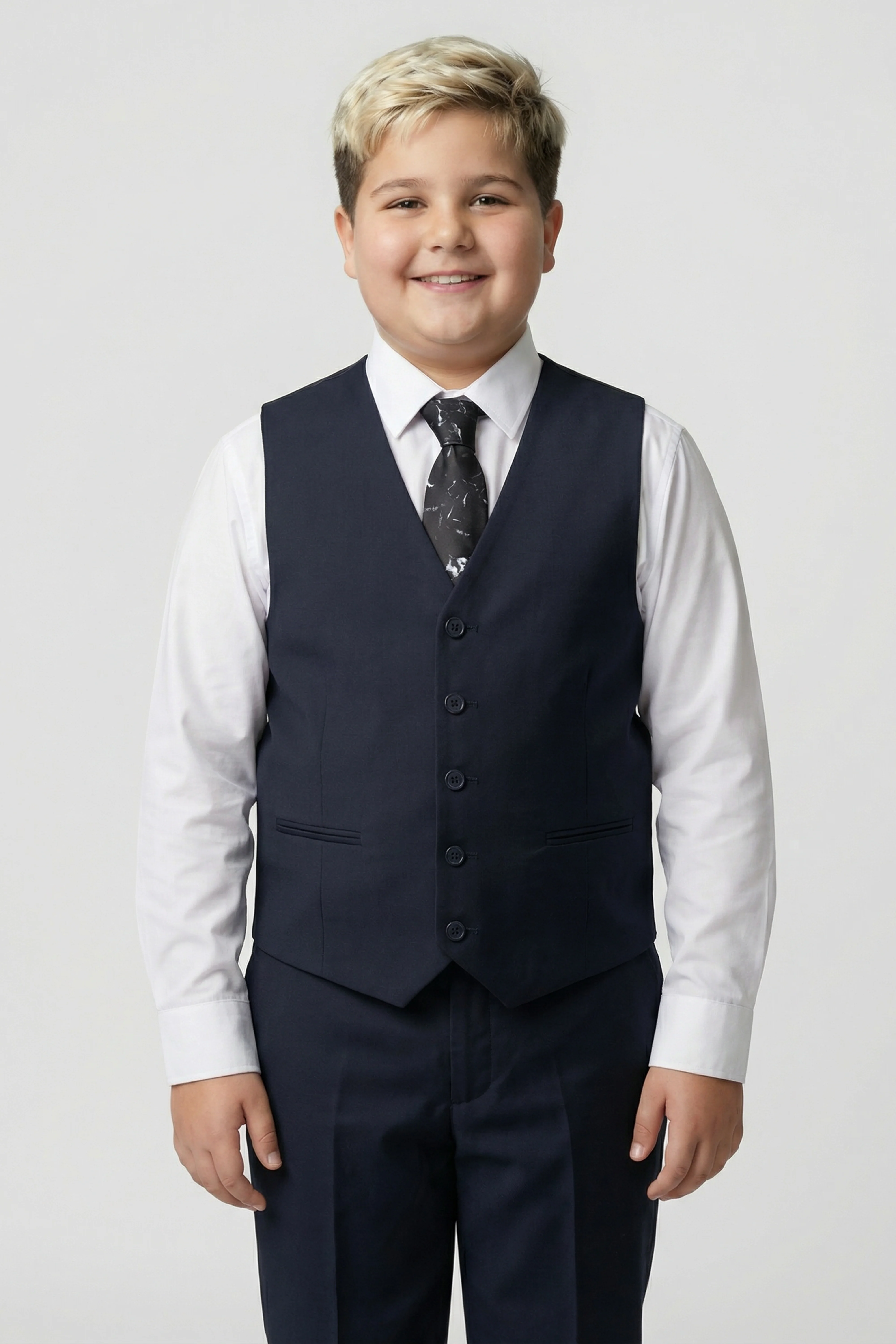 Boys 5-Piece Tailored Fit Formal Suit - Grant - Dark Navy Blue - Image 7