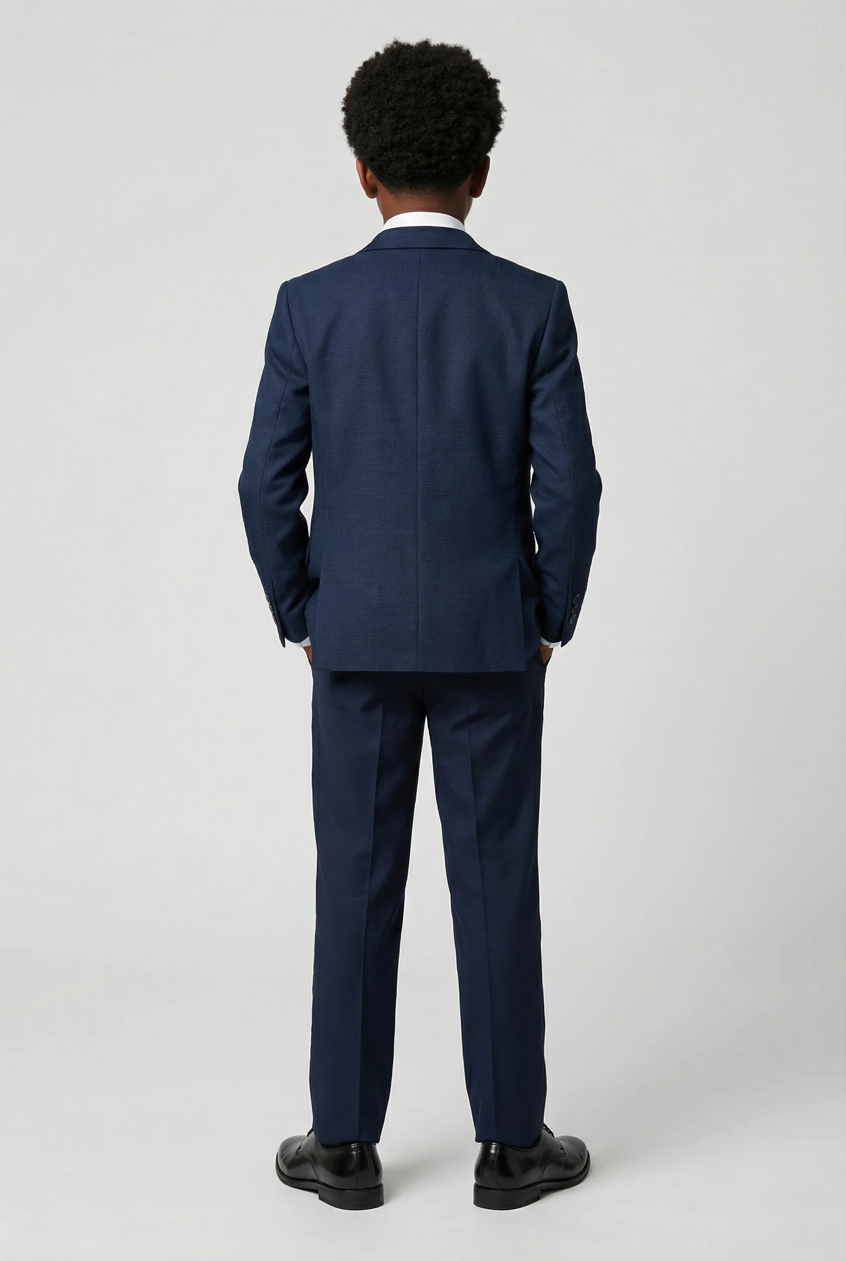 Boys 5-Piece Tailored Fit Formal Suit - Grant - Navy Blue - Image 3