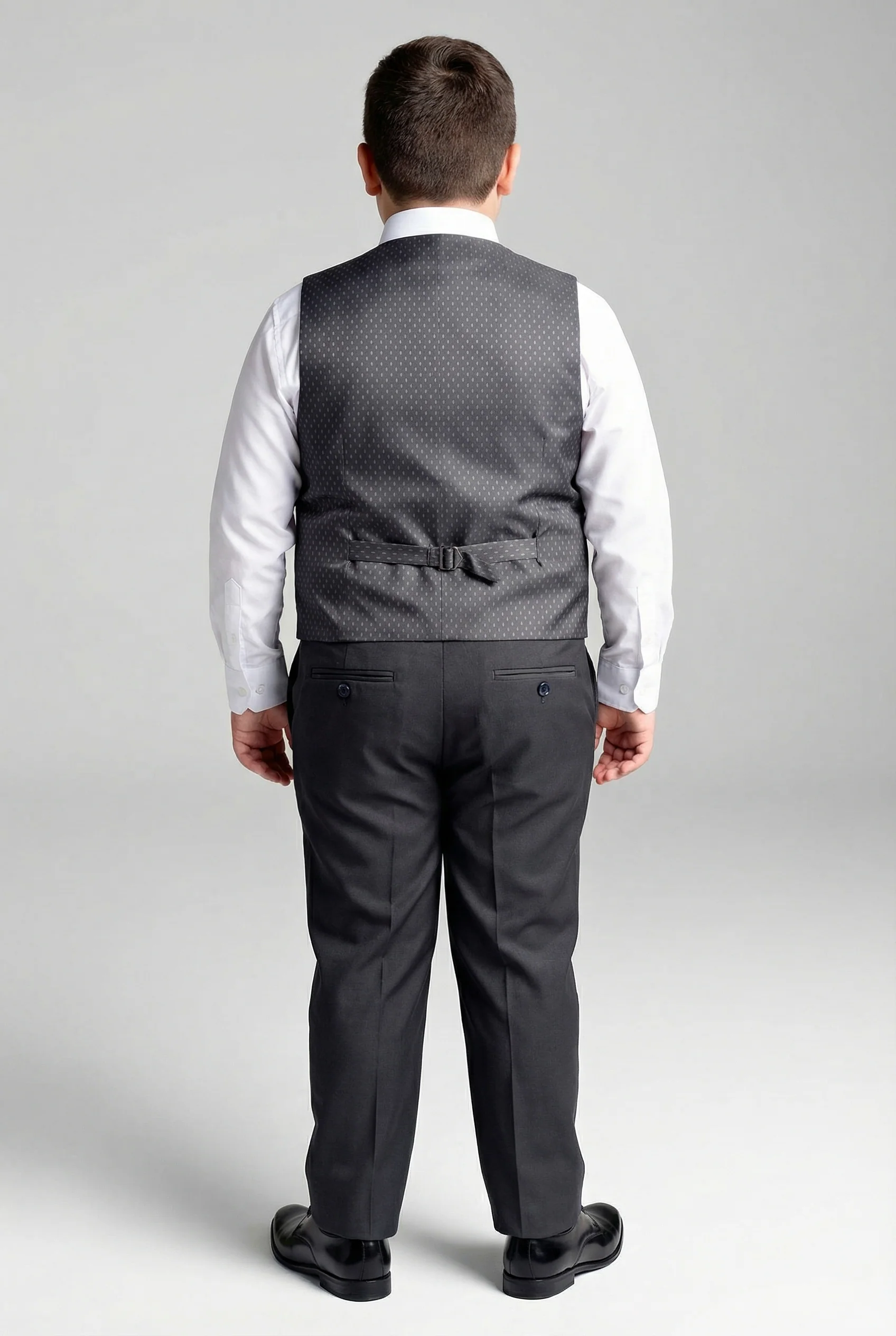 Boys 5-Piece Tailored Fit Twill Suit - Oscar - Black - Image 12