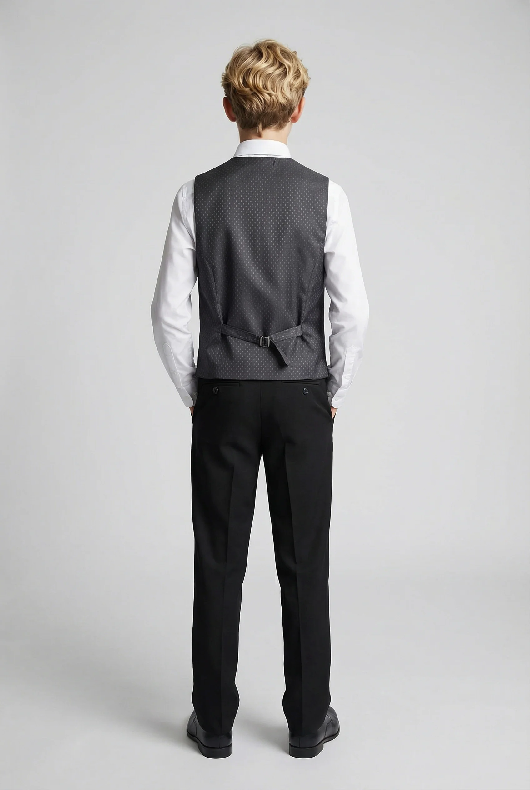 Boys 5-Piece Tailored Fit Twill Suit - Oscar - Black - Image 7