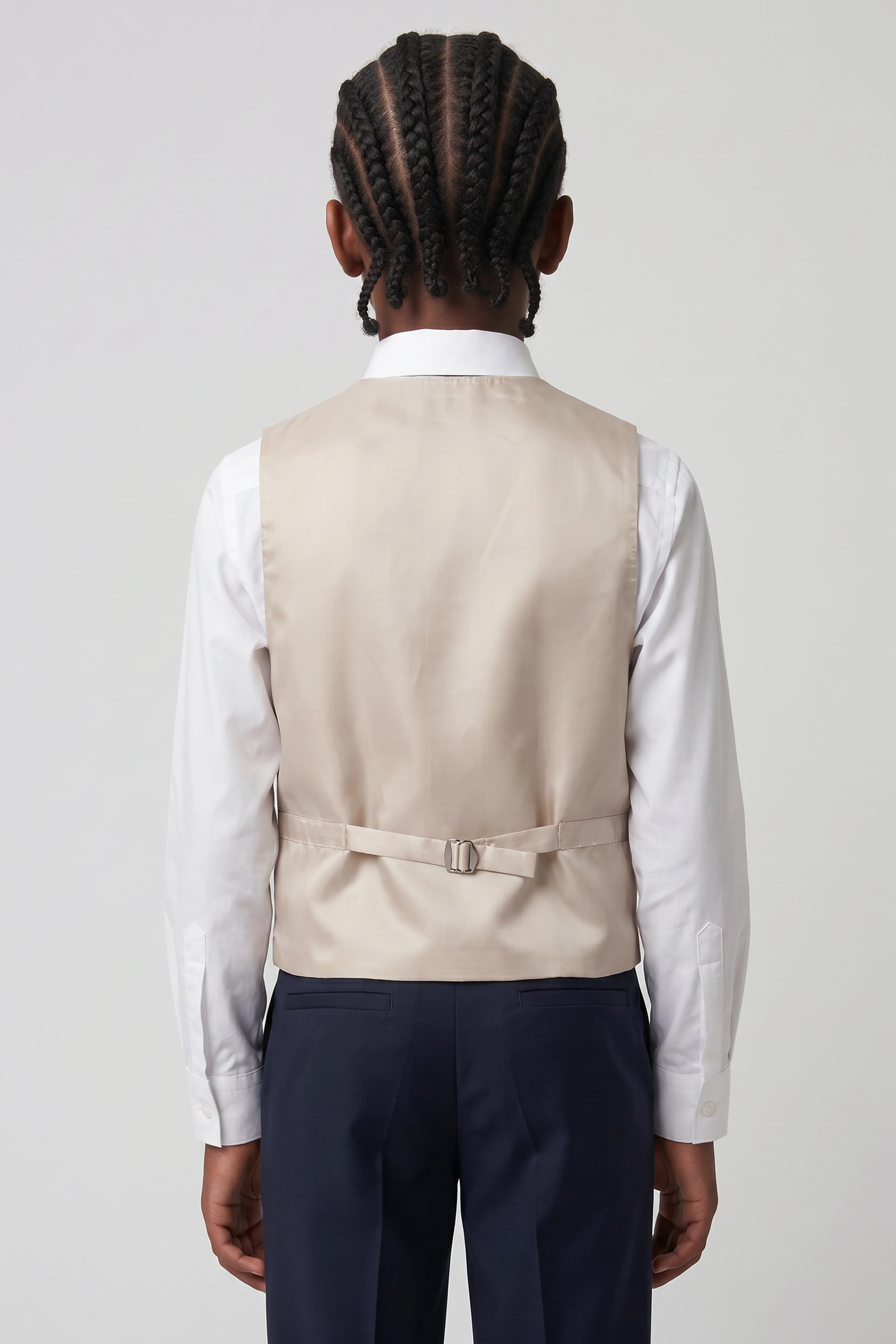 Boys 6-Piece Tuxedo Dinner Suit with Double Breasted Waistcoat - DAMATLIK W - Camel Beige - Image 4