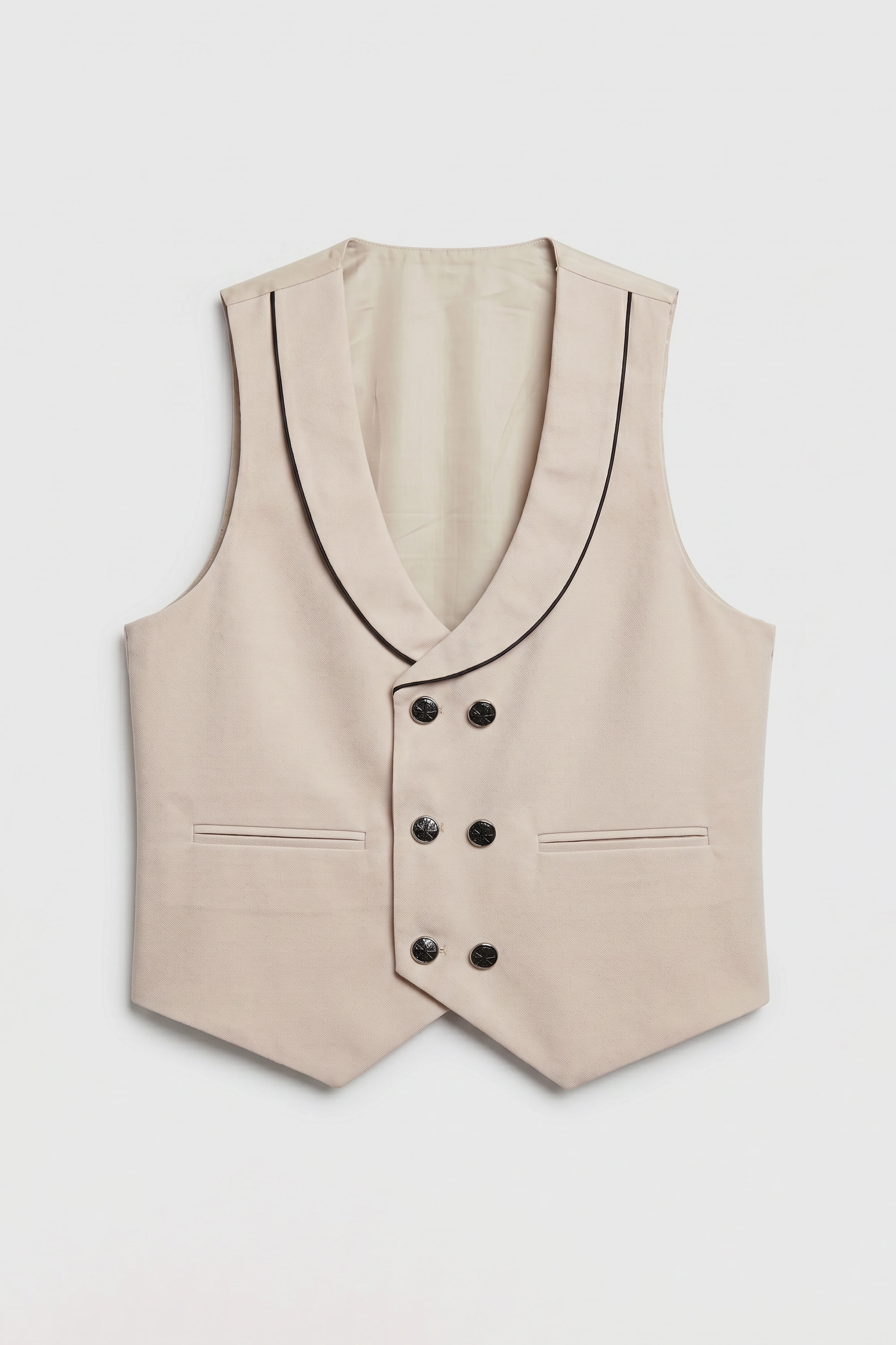 Boys 6-Piece Tuxedo Dinner Suit with Double Breasted Waistcoat - DAMATLIK W - Camel Beige - Image 9