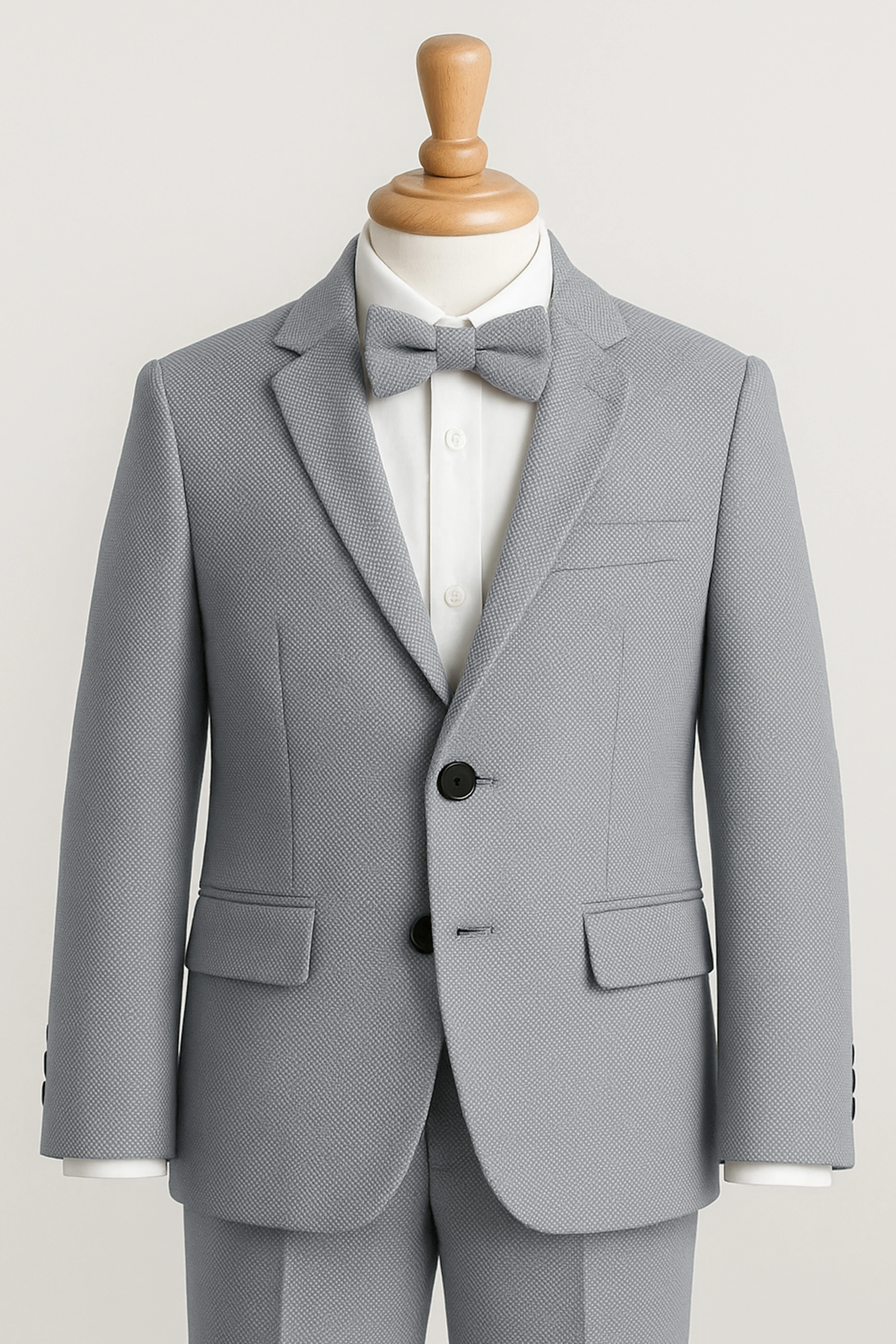 Boys’ 7-Piece Self-Patterned Formal Suit Set - Planet - Light Grey - Image 3