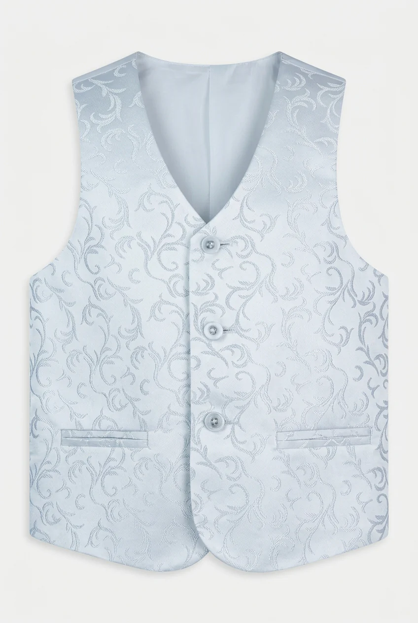 Boys All In One Communion Tailored Fit Suit - White - Image 6