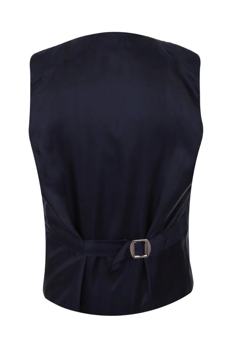 Boys Velvet Tuxedo 5 Piece Dinner Suit - Navy Blue and Black - Image 5
