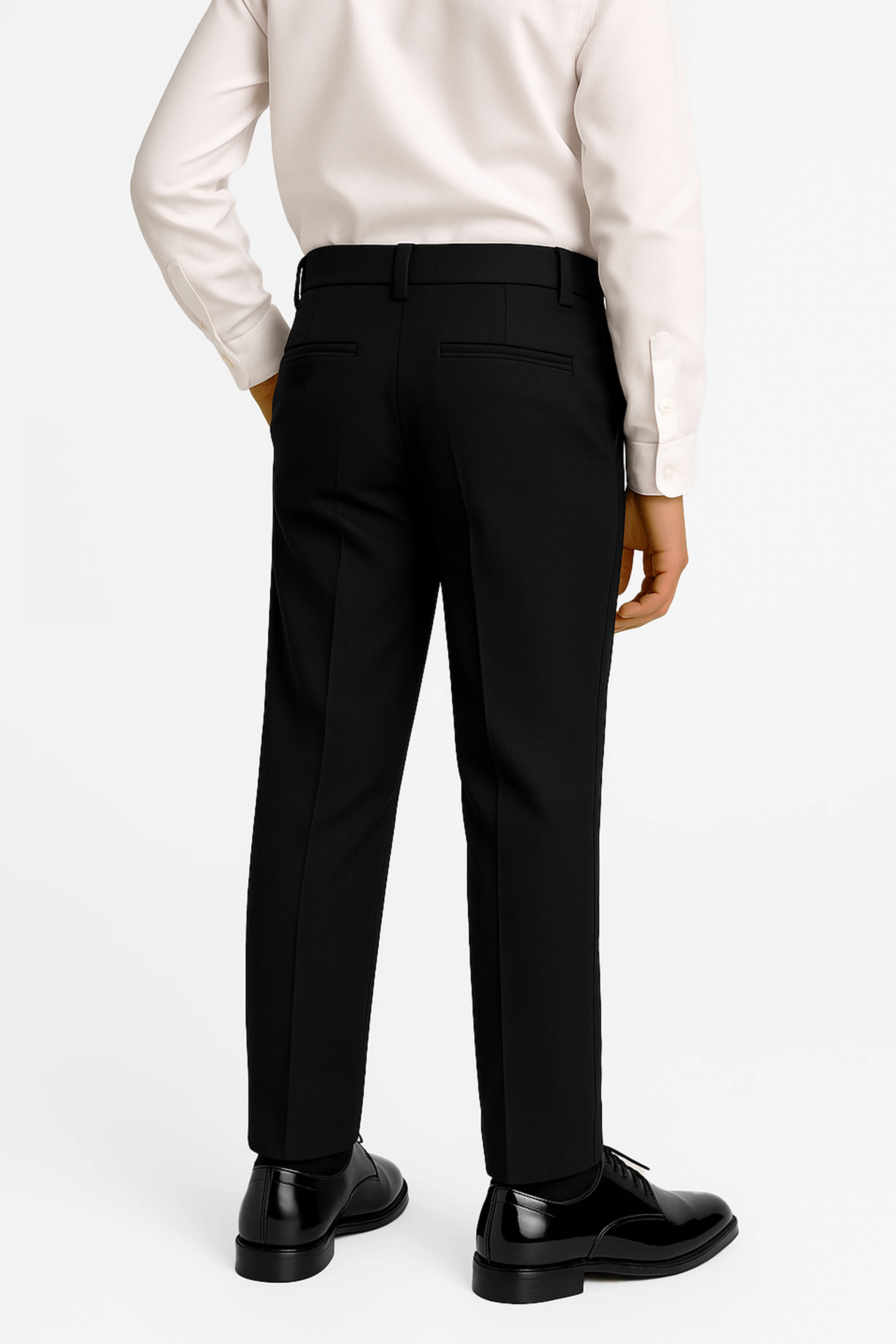 Boys Black Slim Fit Formal Trousers - Mayfair - Image 2