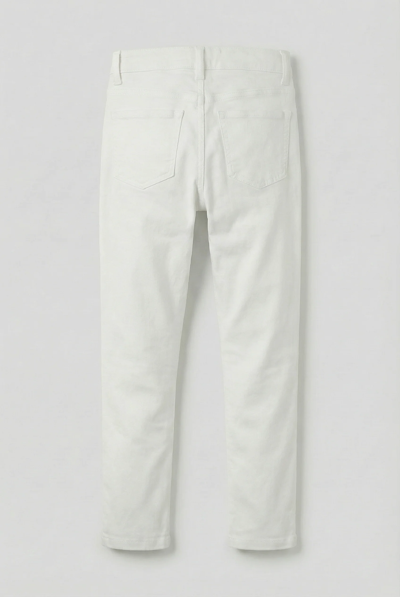 Boys Cotton Casual Stretch Chino Trousers – White - Image 5