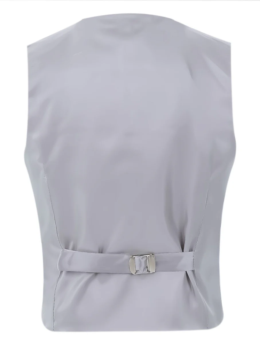 Boys Retro Check Slim Fit Suit - Grey - Image 6