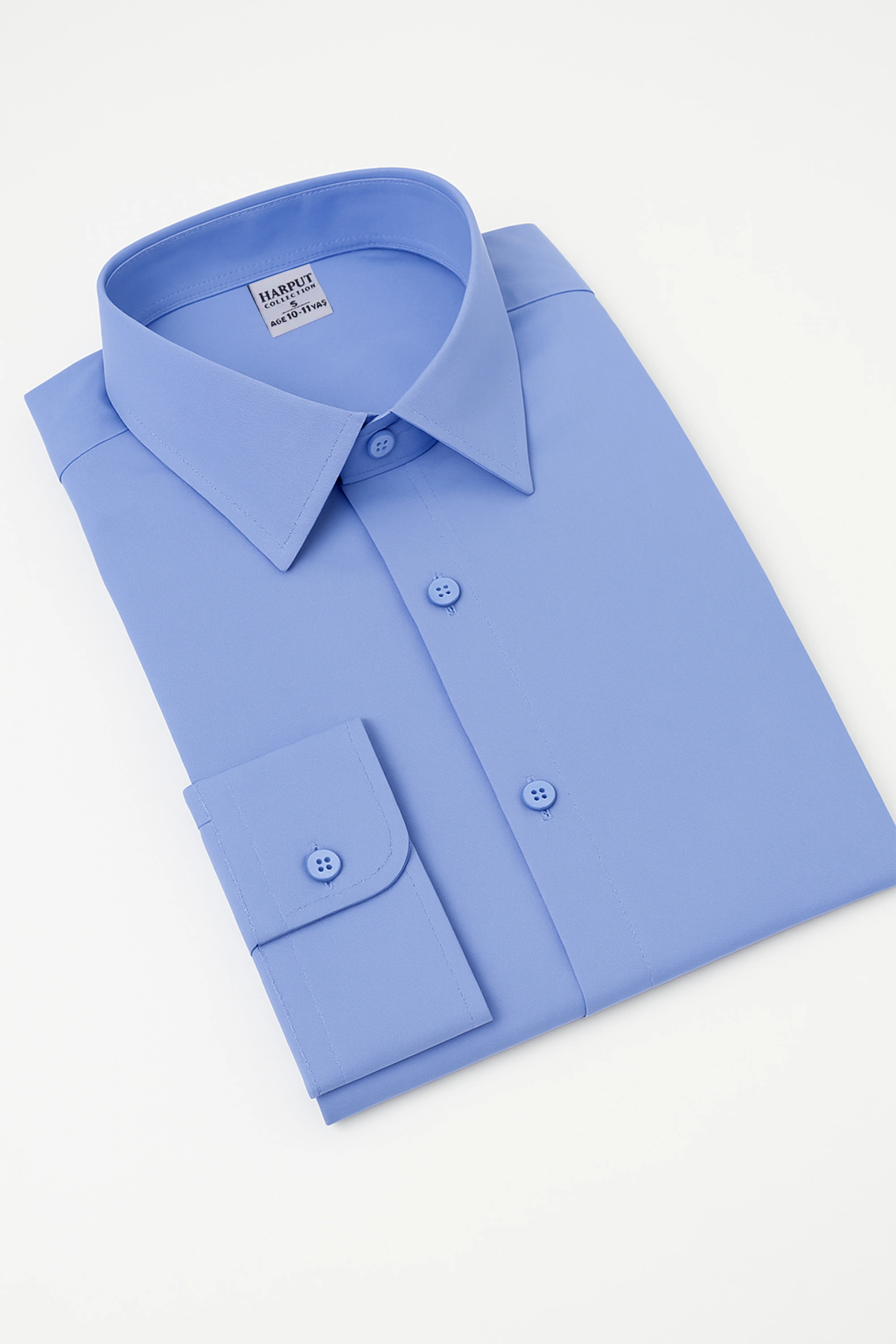 Boys Cotton Classic Collar Dress Shirt - Harput - Blue - Image 6