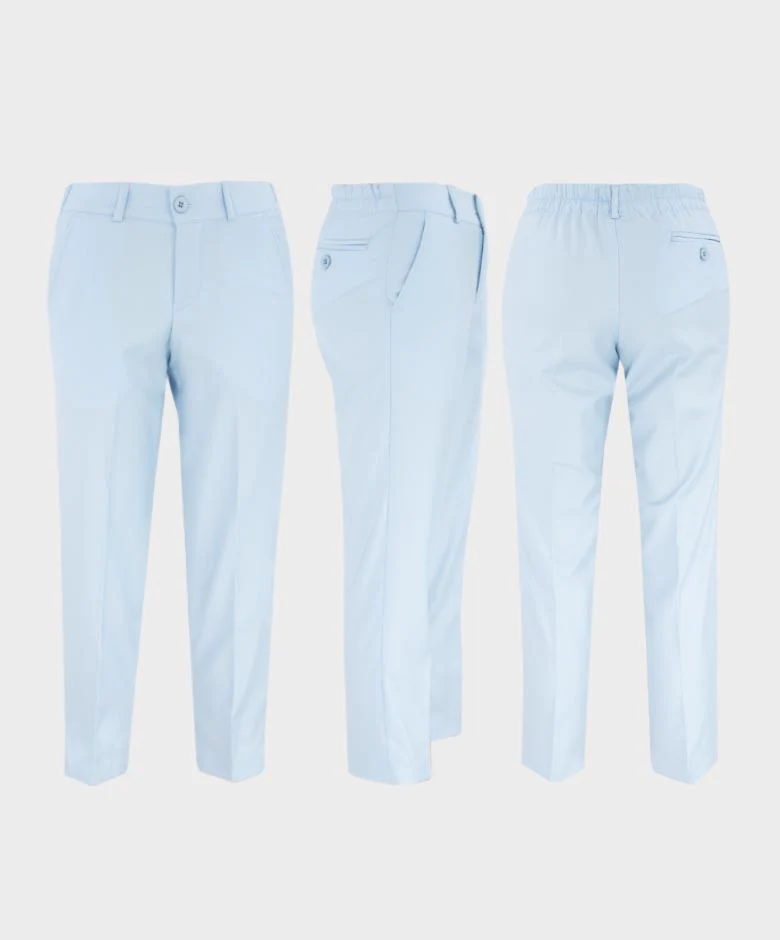 Boys Solid Tailored Fit Communion Suit Set - Light Blue - Image 8