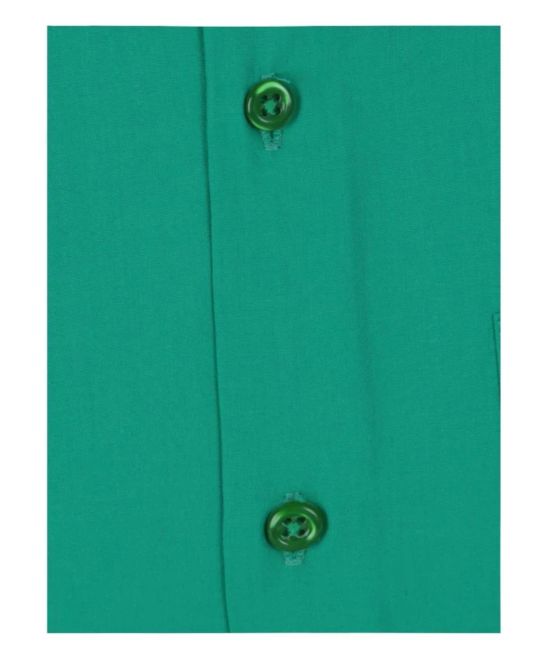 Boys Cotton Blend Formal Shirt - Dark Green - Image 2