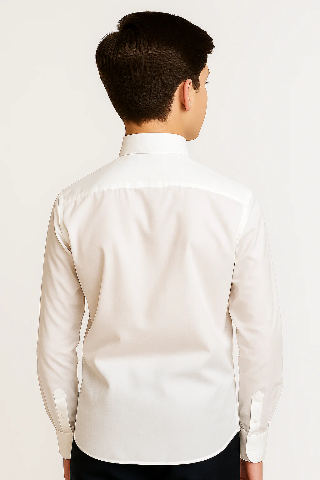 Boys Cotton Wing Collar Formal Shirt - Ivory - Image 2