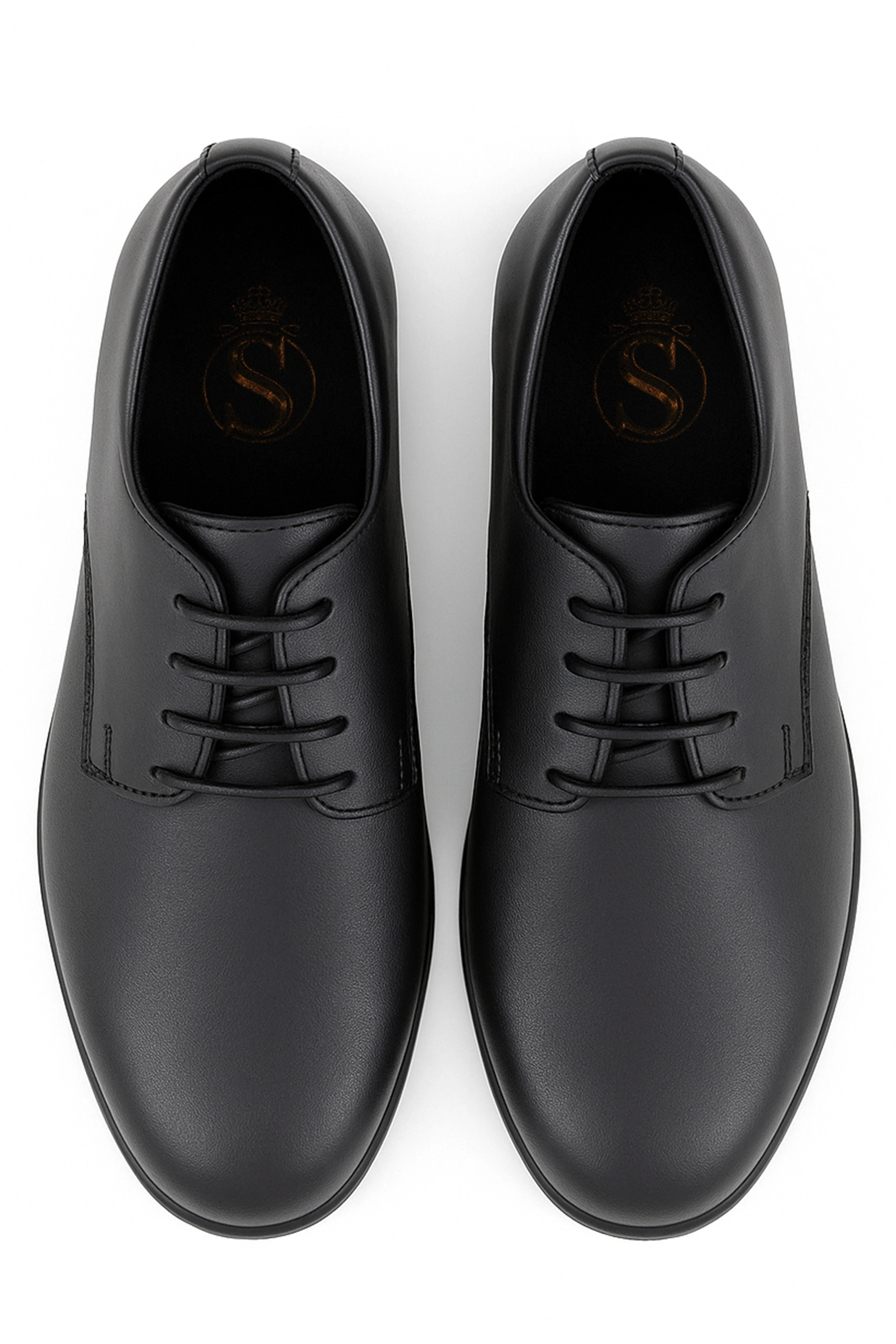 Boys Derby Mat Lace Up Dress Shoes - COLOMBIA - Black - Image 2