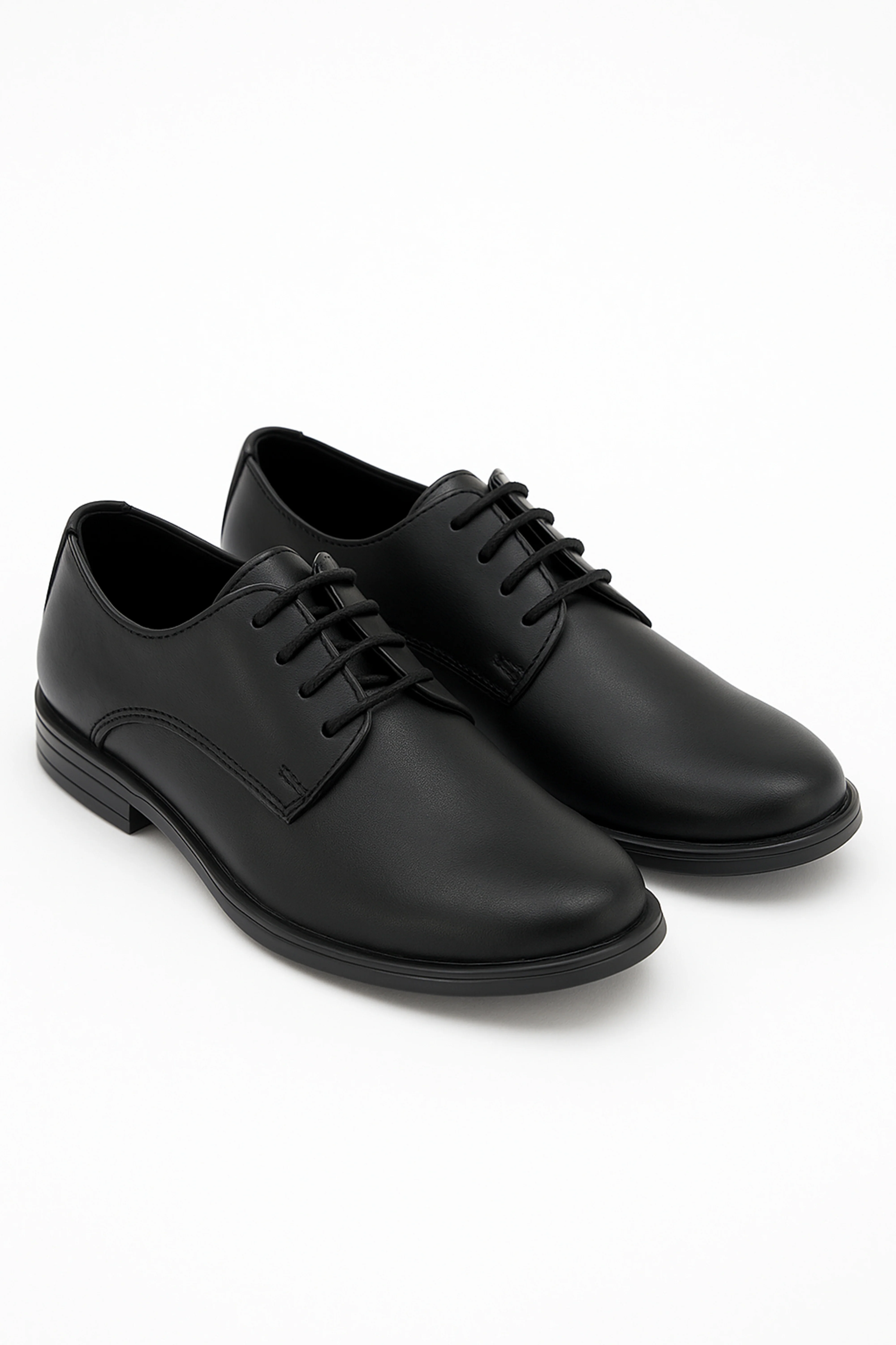 Boys Derby Mat Lace Up Dress Shoes - COLOMBIA - Black - Image 3