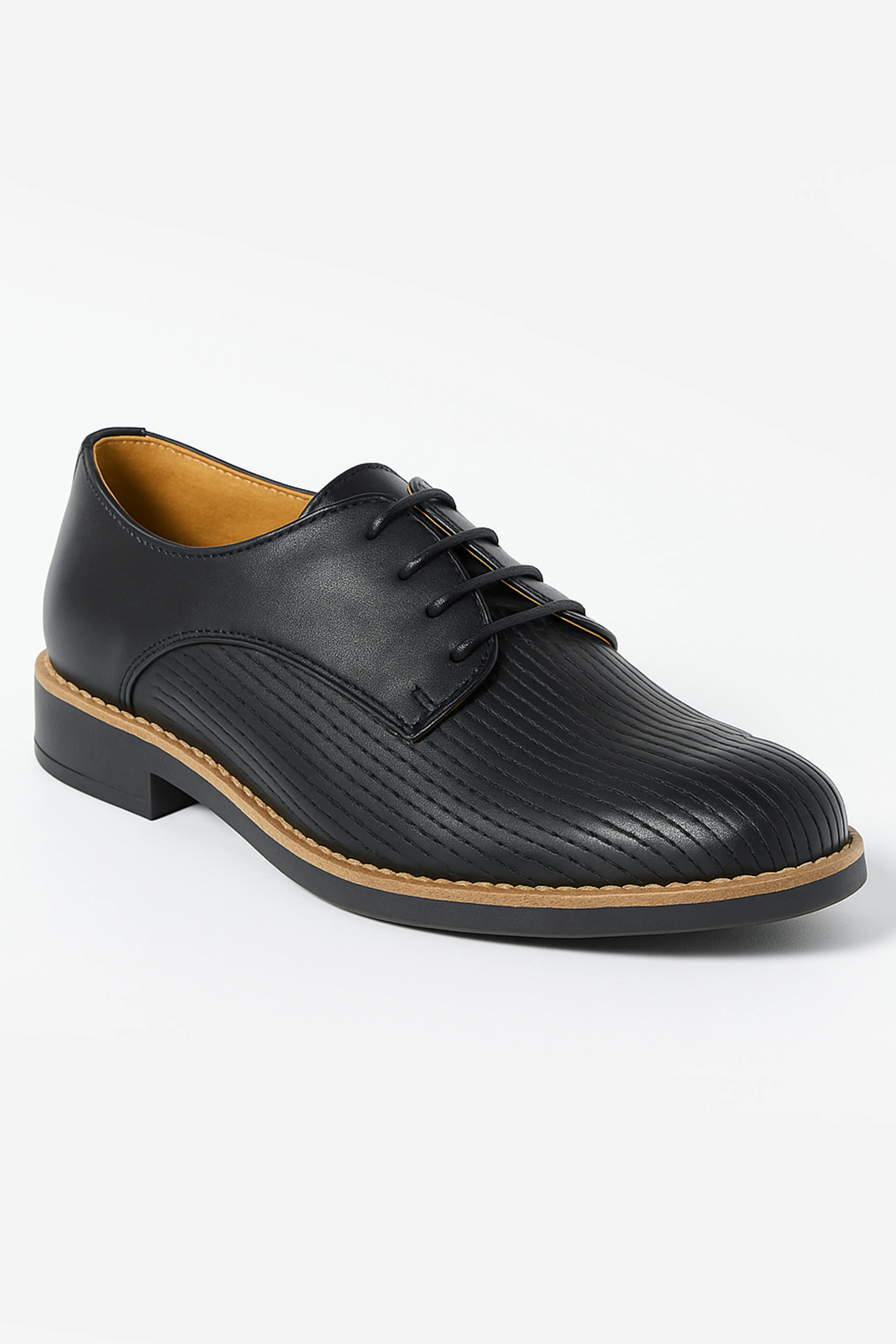 Boys Leather Lace Up Formal Shoes - Black
