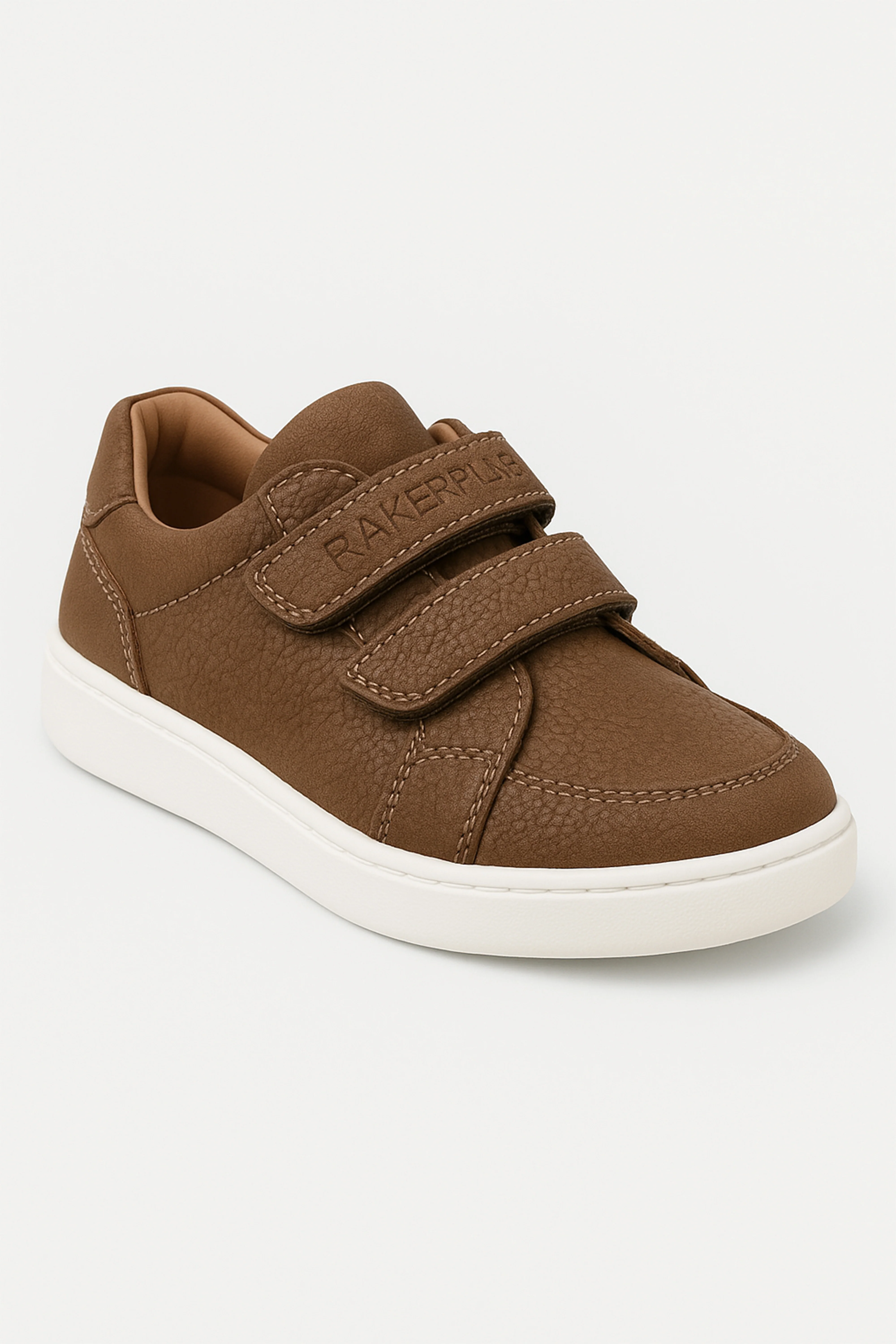 Boys Suede Velcro Sneakers - Tan Brown