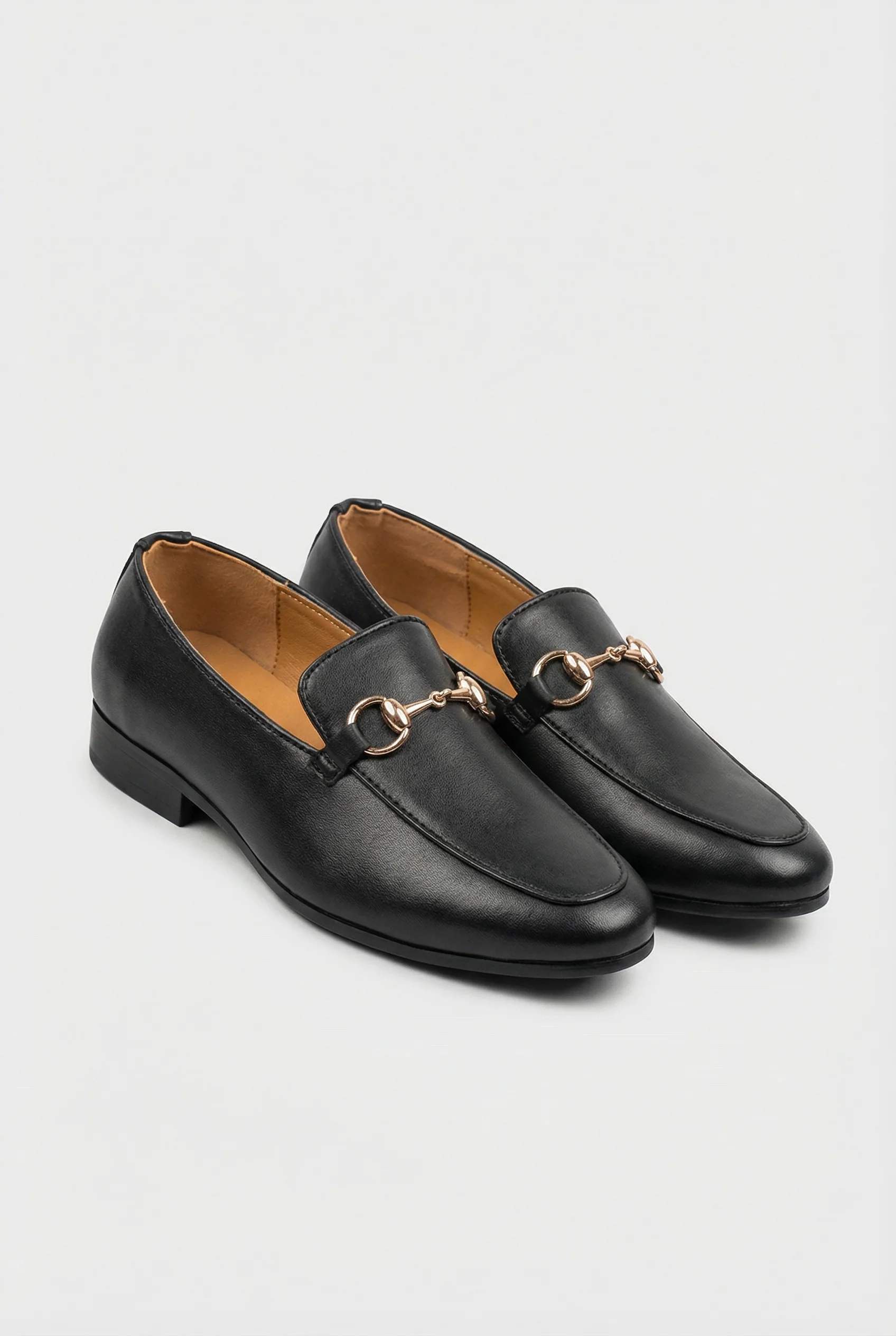 Boys Gold Horsebit Loafer Dress Shoes - Asher Black - Image 3