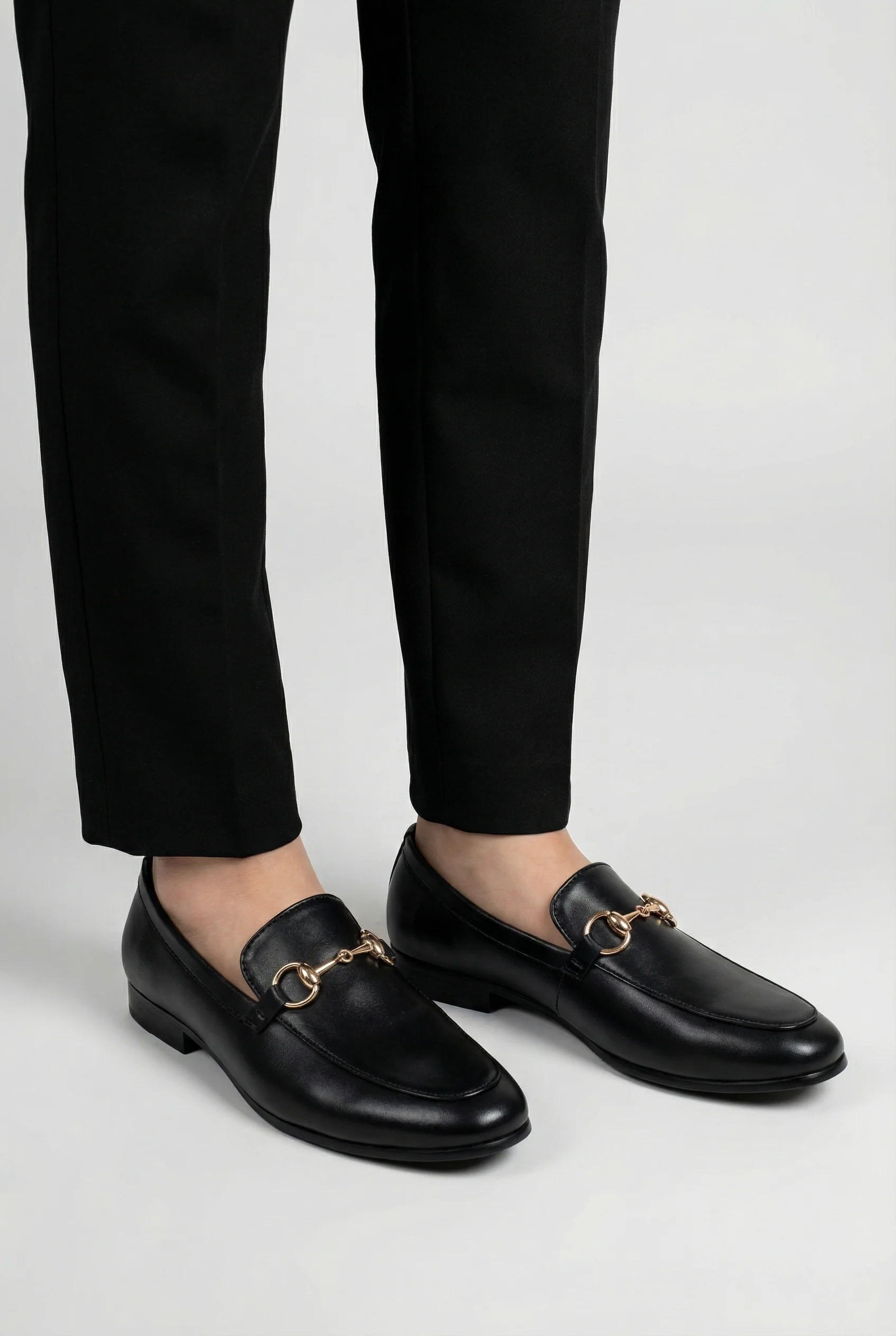 Boys Gold Horsebit Loafer Dress Shoes - Asher Black - Image 5