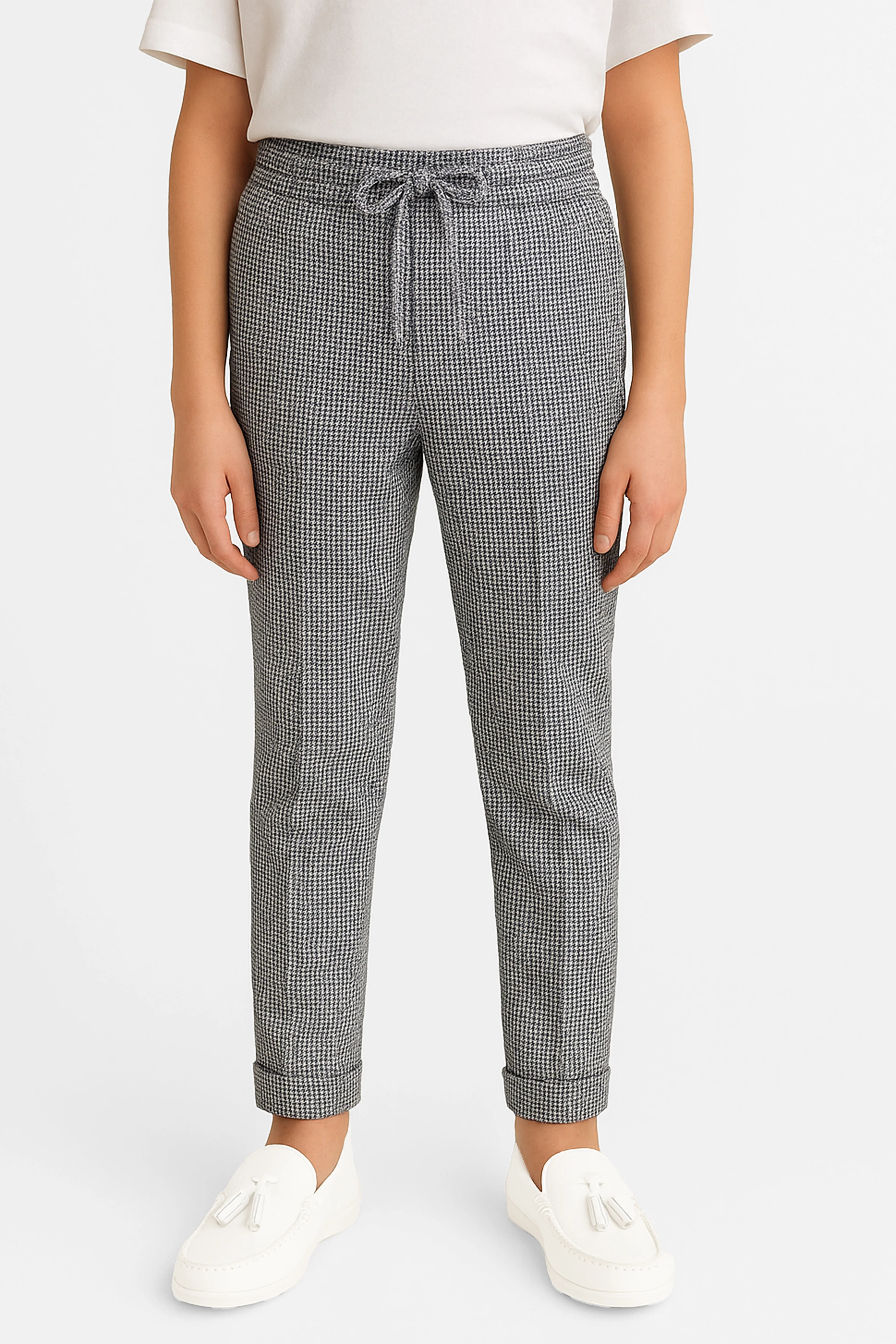 Boys Grey 2-Piece Mini Tweed Houndstooth Suit - ORME - Image 4