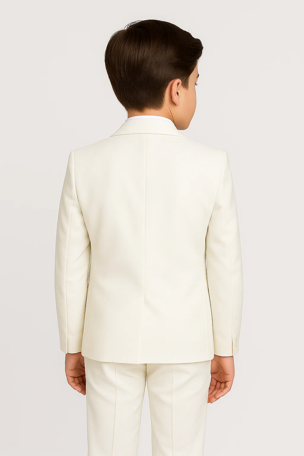 Boys Formal Communion Slim Fit Suit - Ivory - Image 2