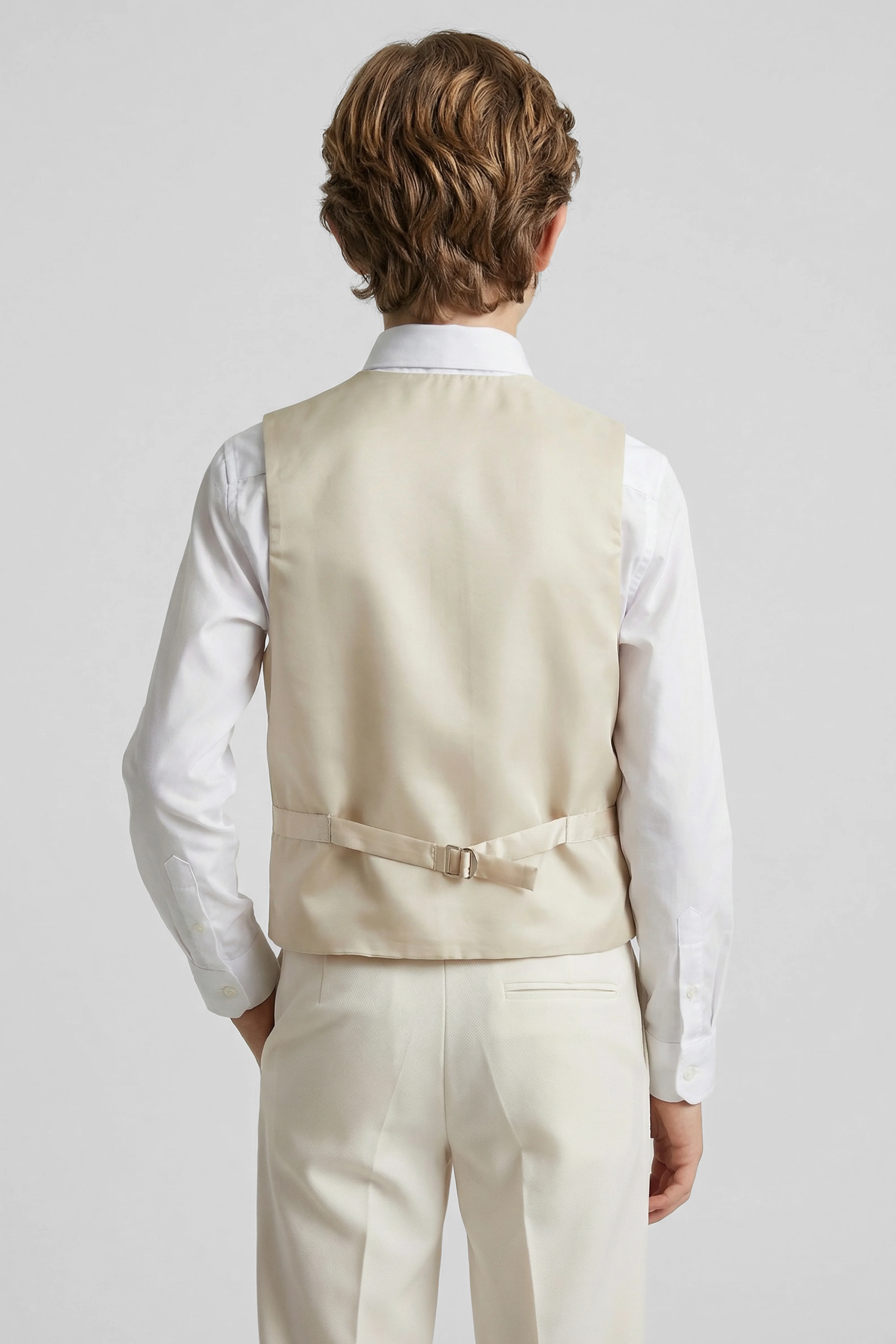 Boys’ Ivory 6-Piece Ottoman Formal Suit with Mandarin Collar - Image 4