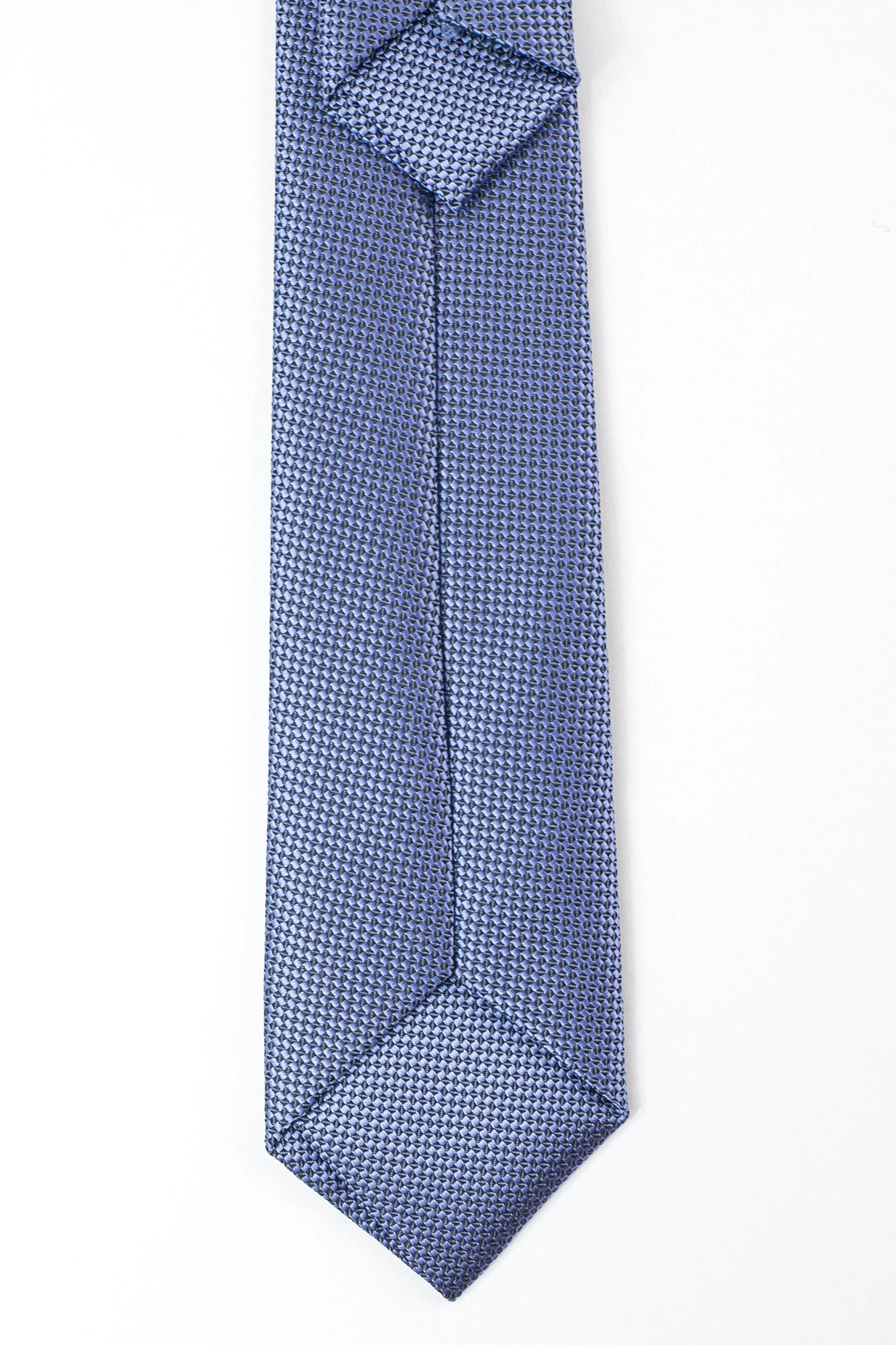 Boys’ Jacquard Tie & Hanky Set with Elastic Strap - Sky Blue - Image 6