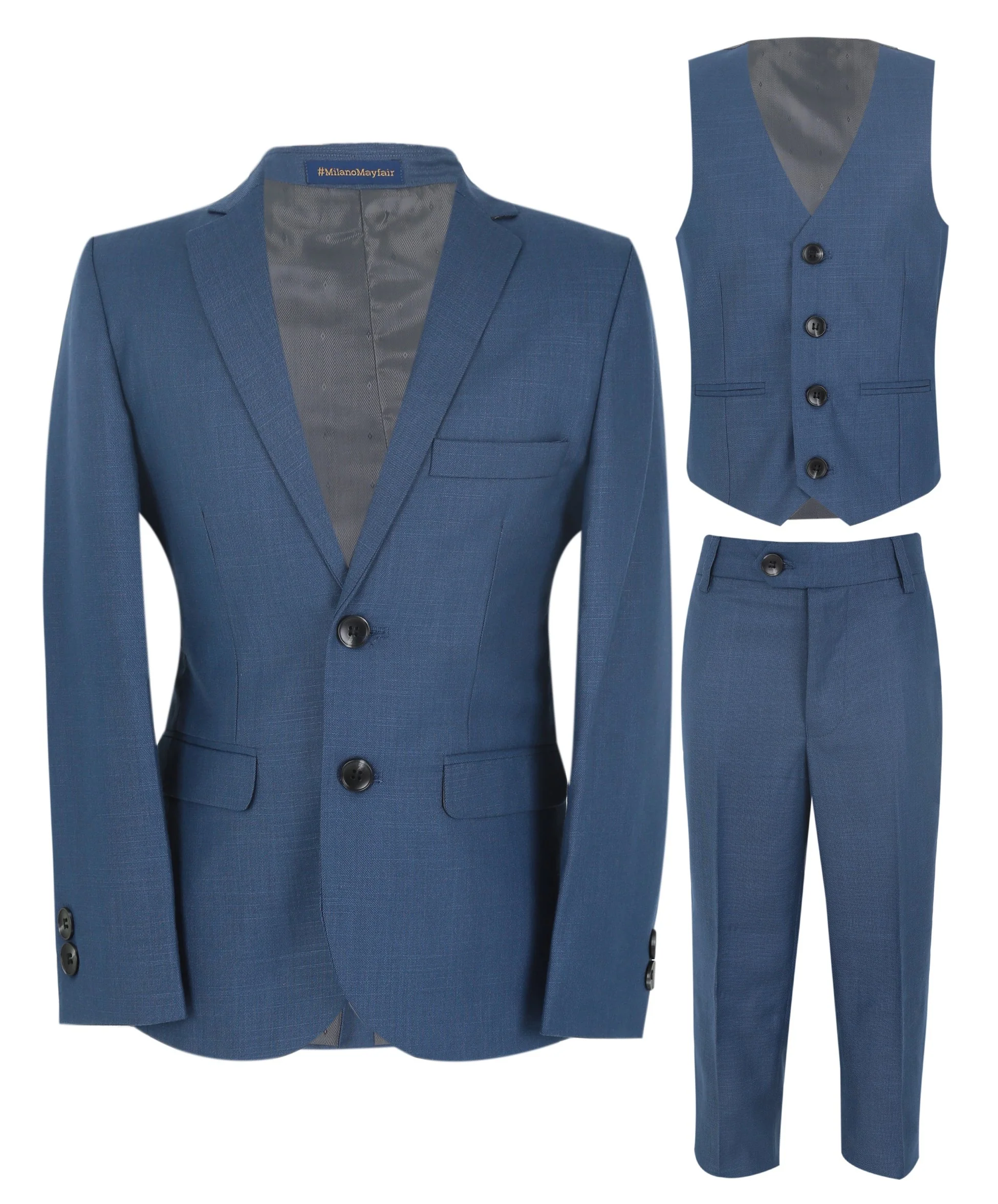 Boys Formal Suit Set - Blue - Image 8
